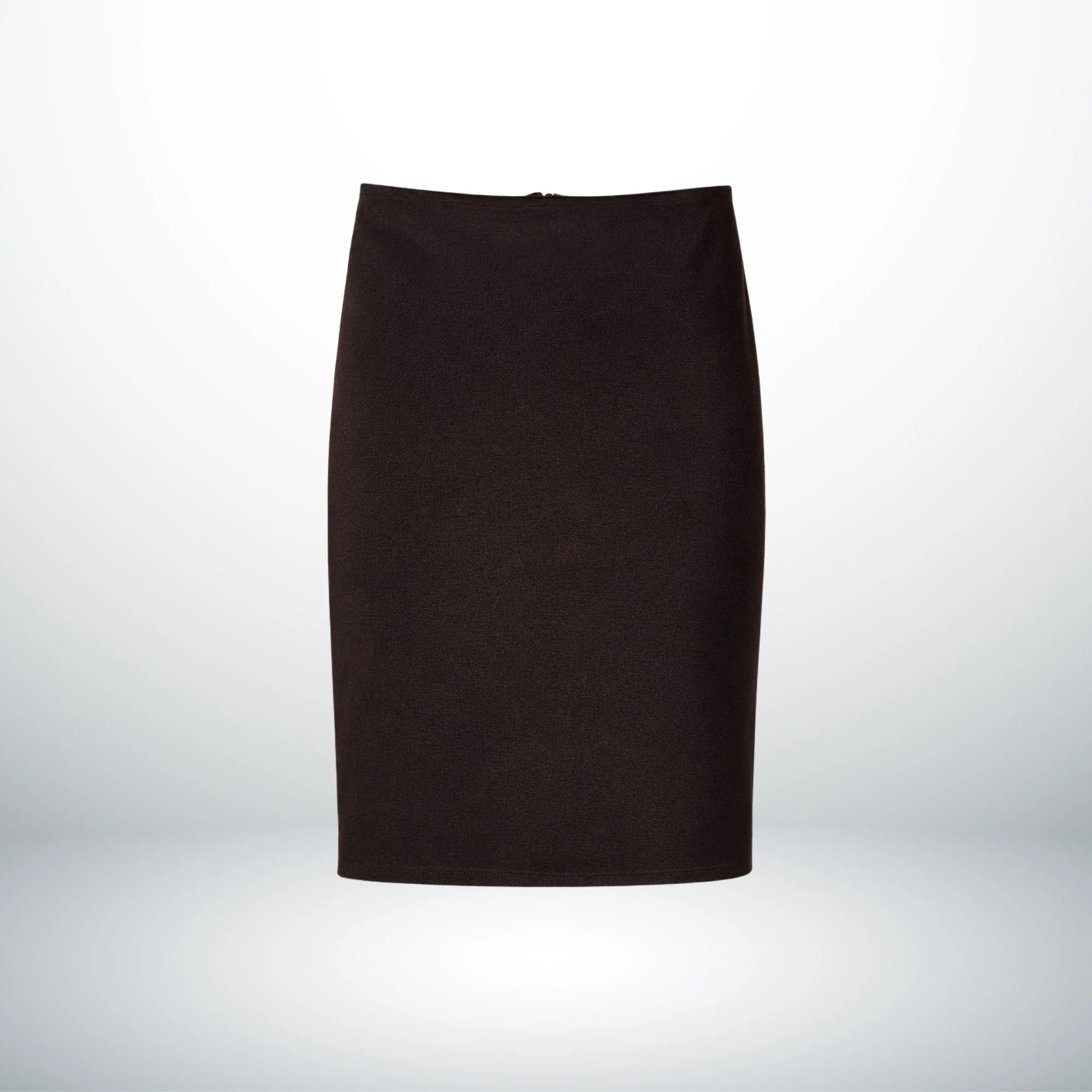 BLACK MID-LENGTH VISCOSE SKIRT