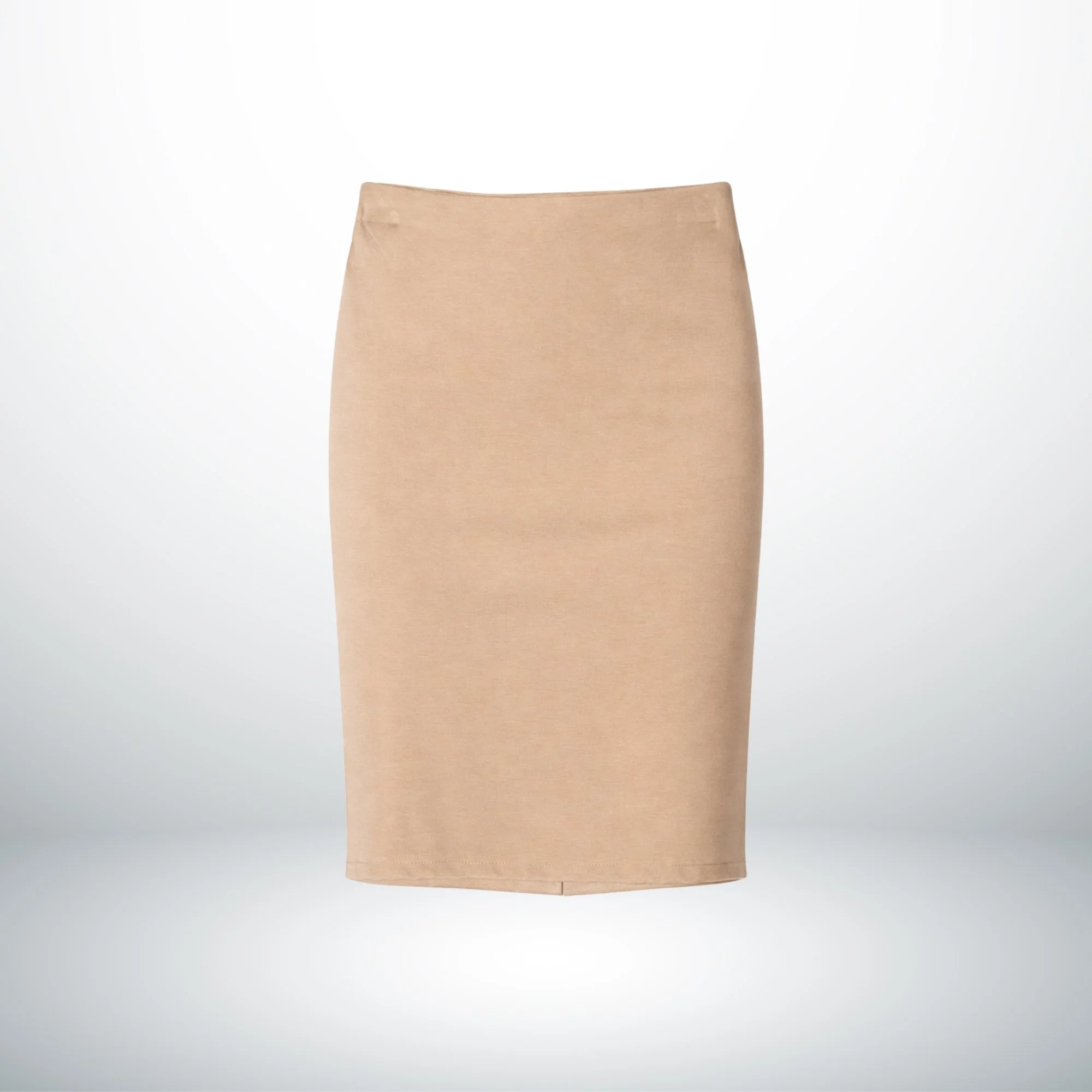 BEIGE MID-LENGTH VISCOSE SKIRT