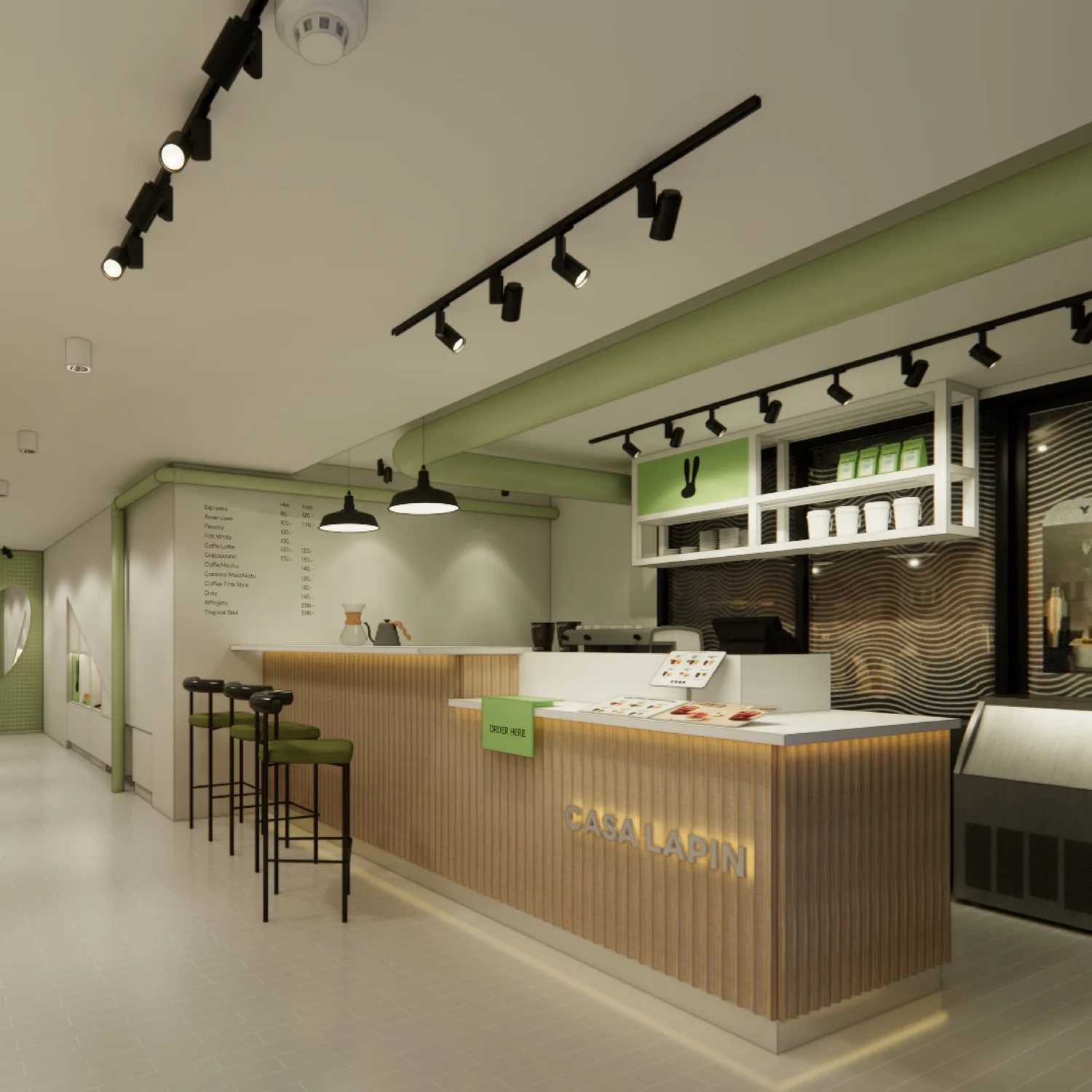 ภาพรวมร้านกาแฟ 40 ตร.ม. หลังรีโนเวท โดย WV ARCHITECT