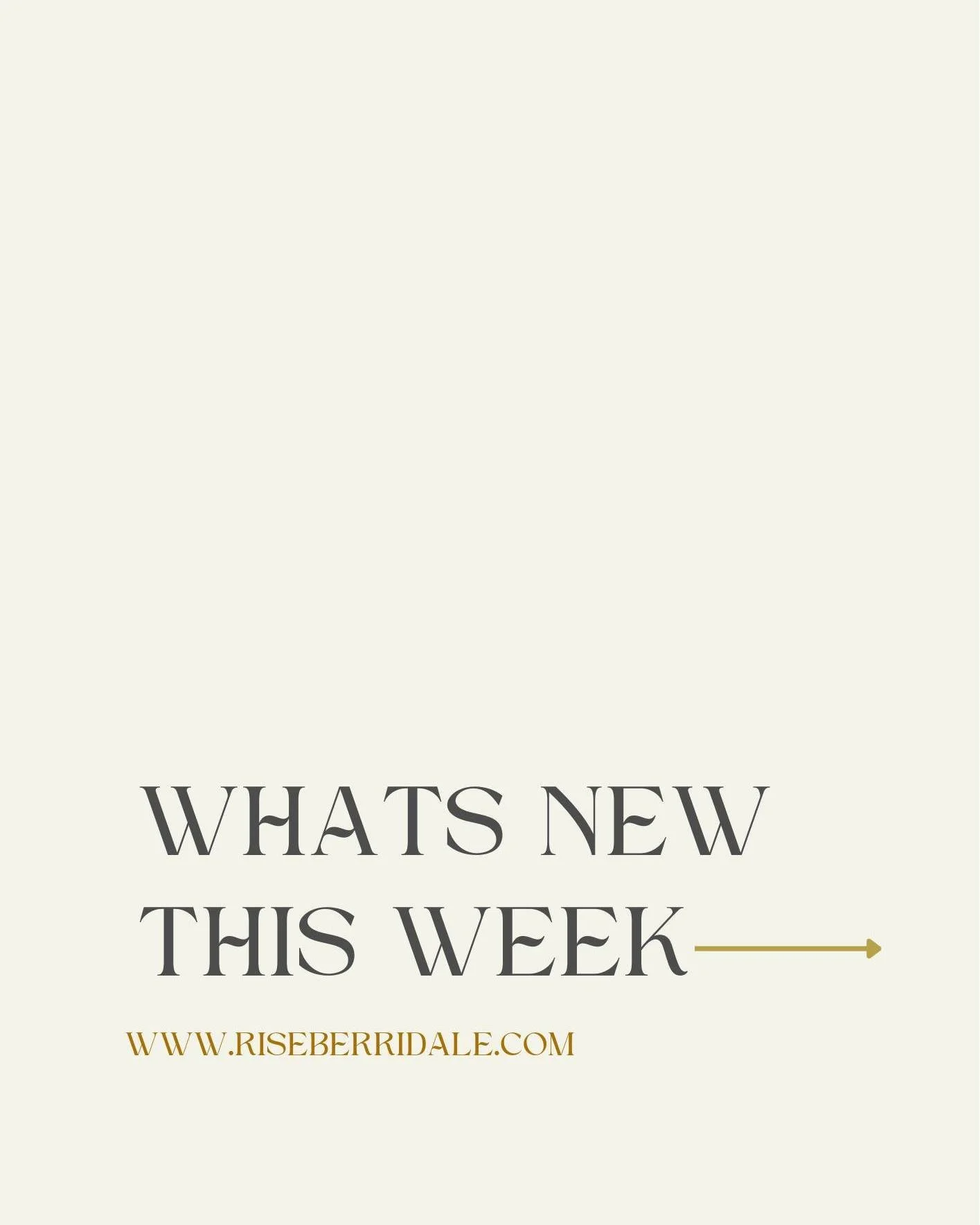 What&rsquo;s new this week at Rise:

Monday 9.45am &ndash; Yoga
Join Sammi Rose for a grounding practice to ease into your week feeling centred, calm and connected. A reset for your nervous system before life speeds up.

Wednesday 6.15am &ndash; Lift