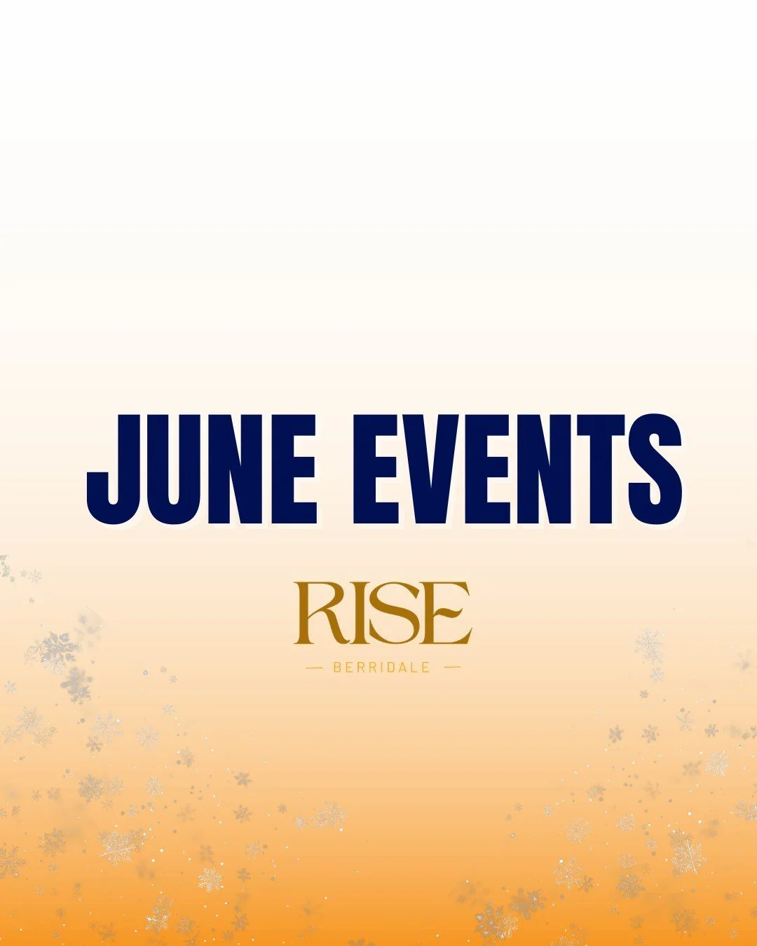 June is shaping up to be a beautiful month at Rise.

We've put together a mix of events designed to support more than just your physical health. From practical nutrition inspiration to meaningful connection and restorative breathwork, these gathering