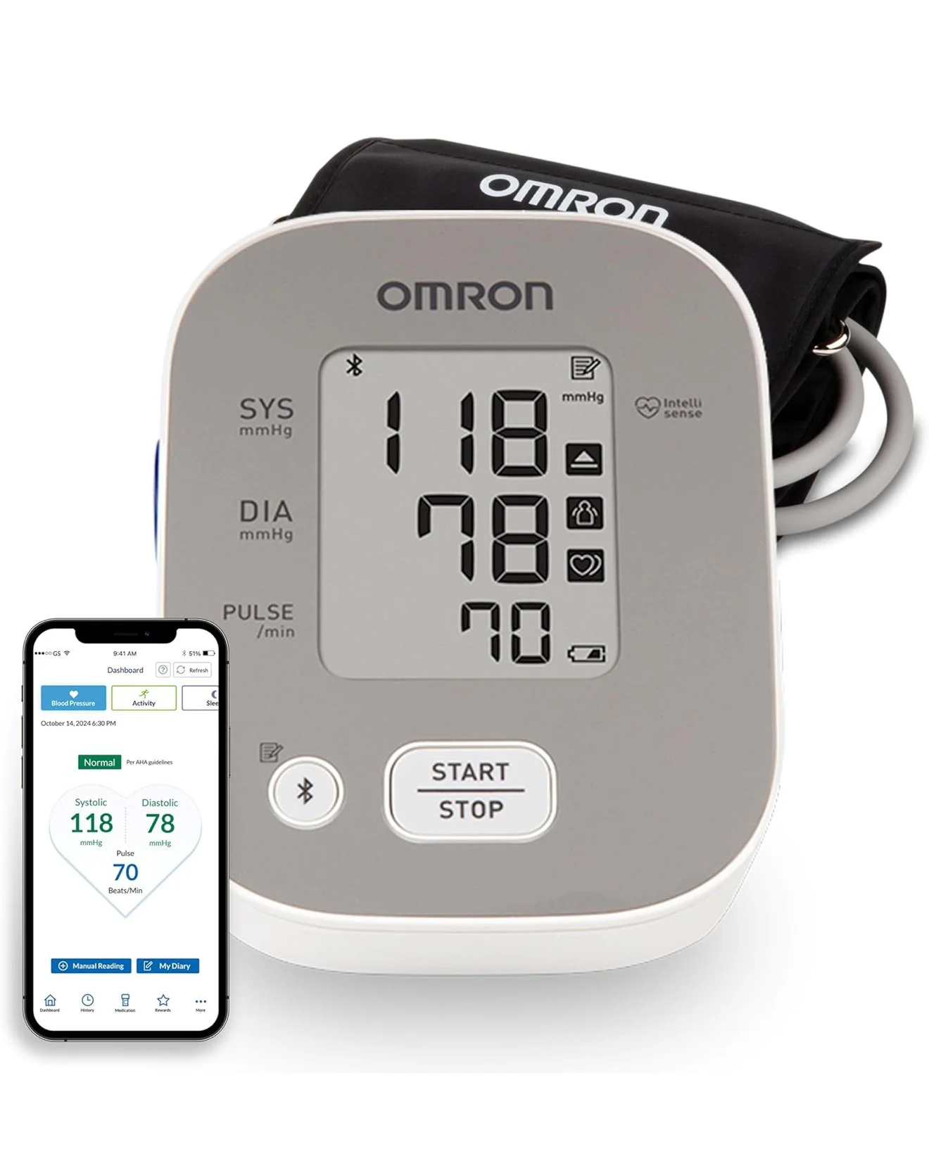 Upper Arm Blood Pressure Monitor - Clinically Validated Blood Pressure Arm Cuff - Use OMRON Connect App for Unlimited Free Measurements