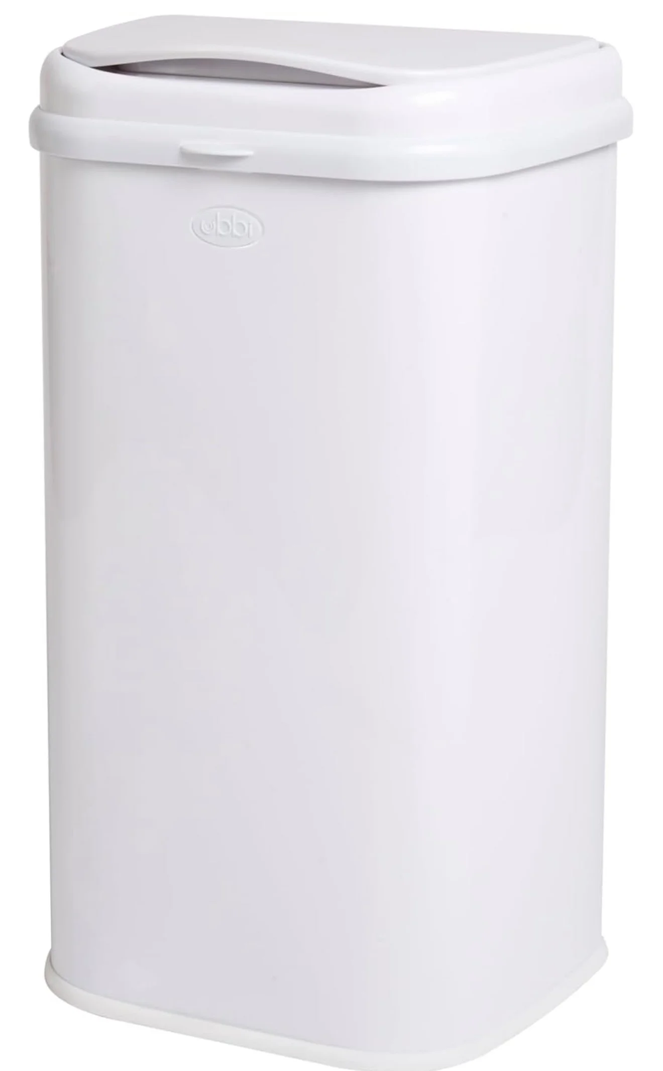 Ubbi Adult Diaper Pail, Steel Odor Locking, No Special Bag Required, Awards-Winning, Modern Design, White