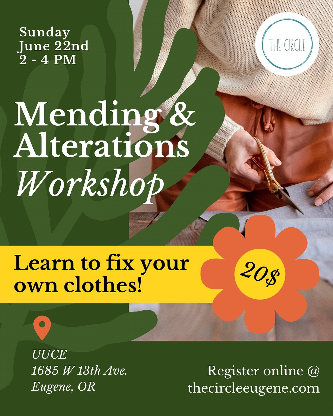 Down with capitalism, up with repair &amp; recycle 💪 Join me next Sunday and learn now to mend, alter, and upcycle your clothes! P.S. it&rsquo;s the perfect time of year to turn some pants into shorts for the summer 👀 Register online at thecircleeu