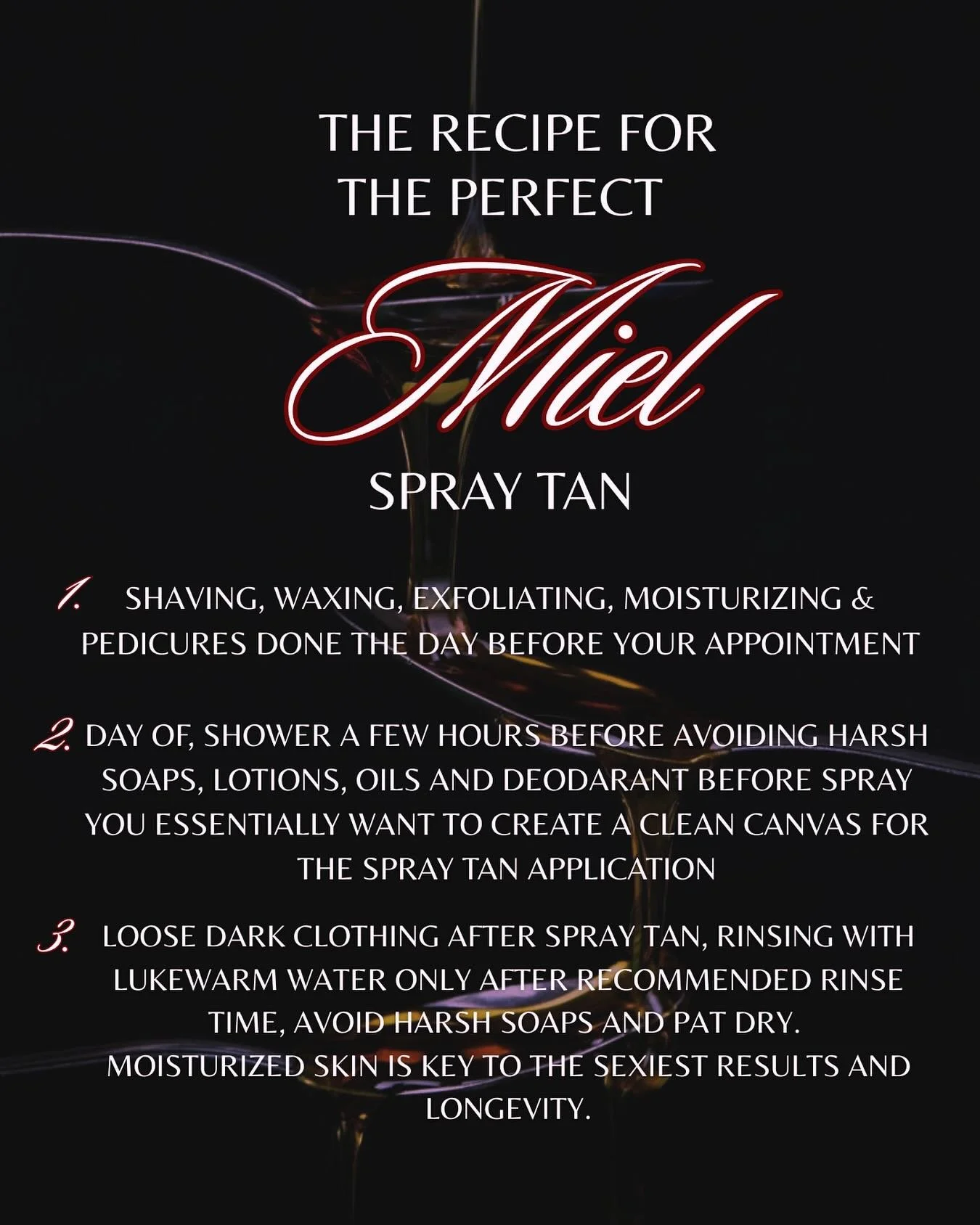 π―Hi honeys, I’d say the prep before your spray tan is the most important part of the process!
I β¨personallyβ¨ usually start exfoliating a few days leading up to my spray tan. I love using an exfoliating mit/sponge that I buy off Amazon or even