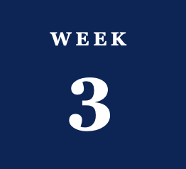 A dark blue background with the words "WEEK 3" in white, centered