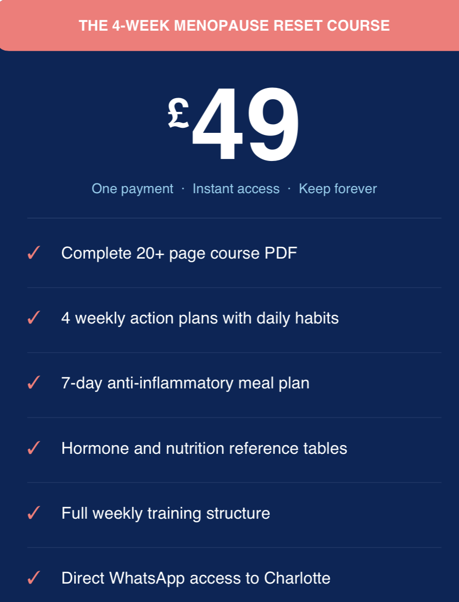 4 week menopause reset course