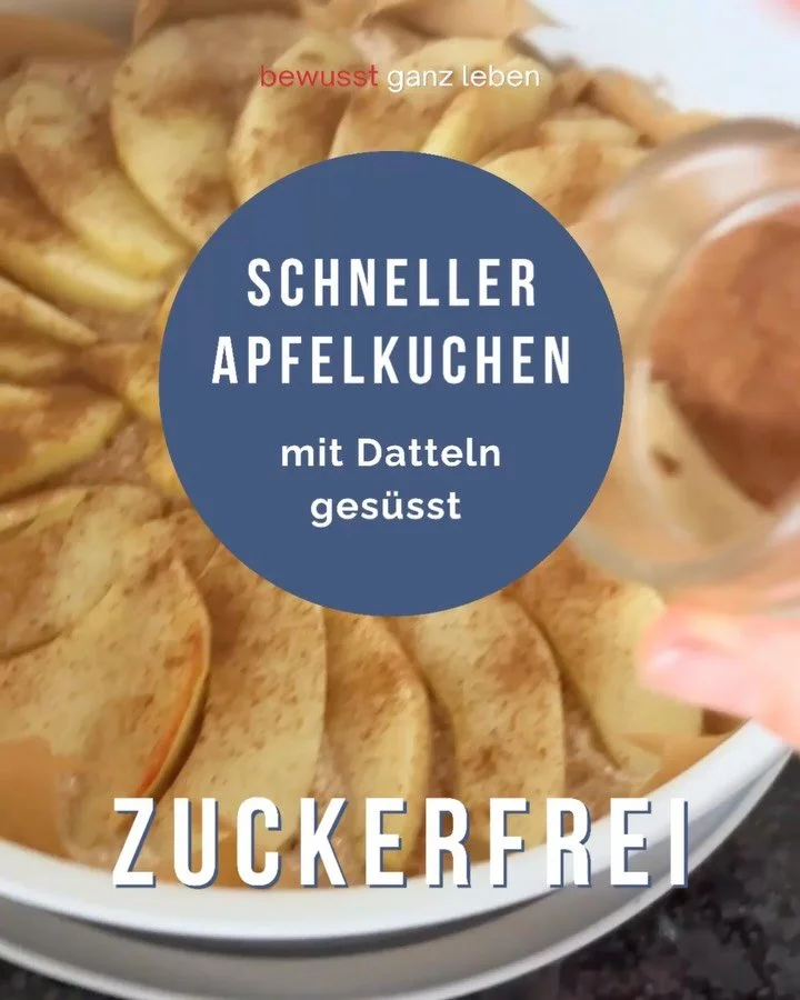 Zuckerfrei backen kann so einfach sein und so himmlisch duften.

Ich liebe diesen Moment, wenn der Duft von Apfelkuchen durchs Haus zieht. Warm, s&uuml;&szlig;, erdend. Das ist f&uuml;r mich&nbsp;bewusst leben:

Wenn das, was du isst, nicht nur satt 
