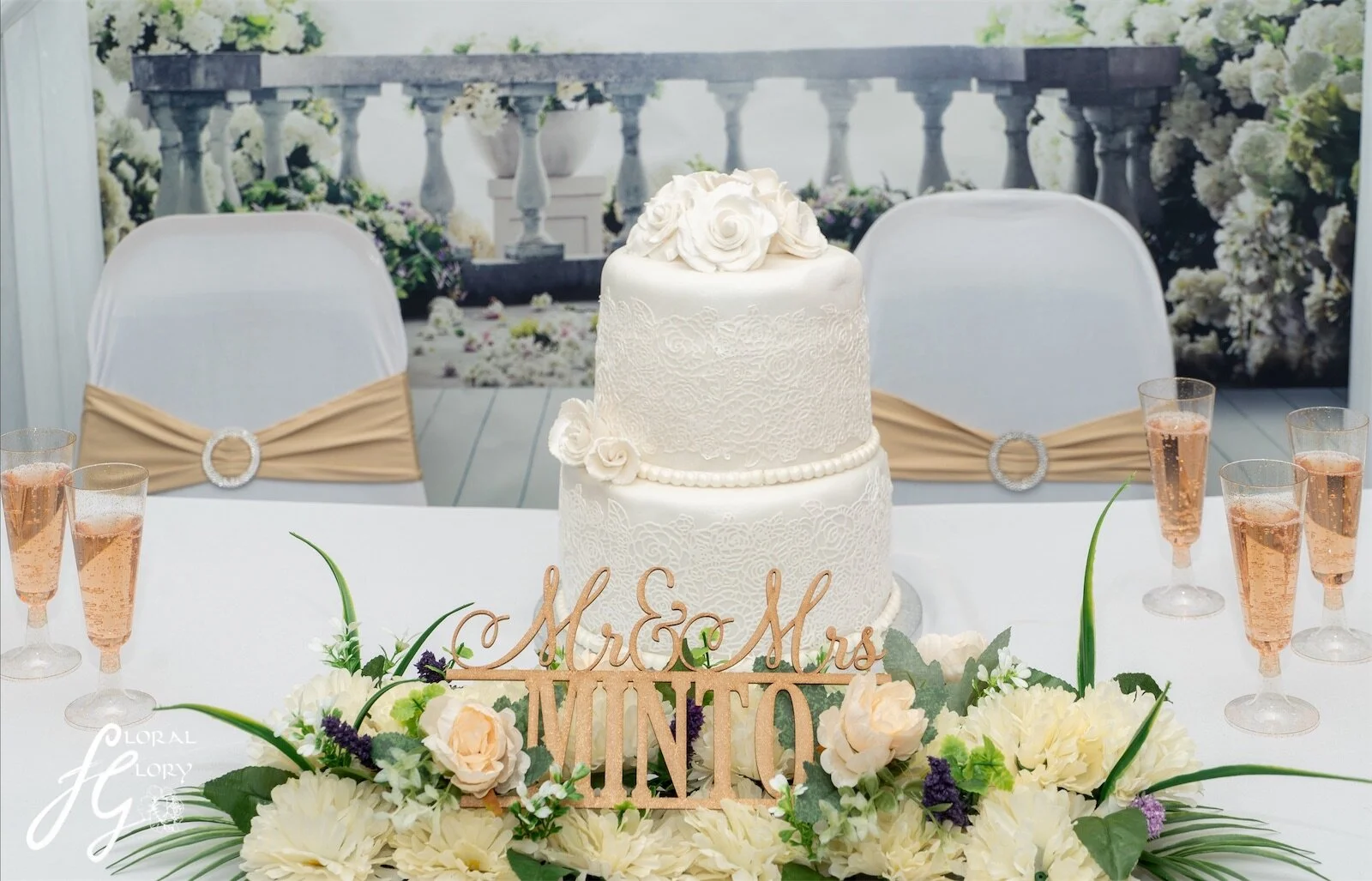 Floral Backdrop for cake table