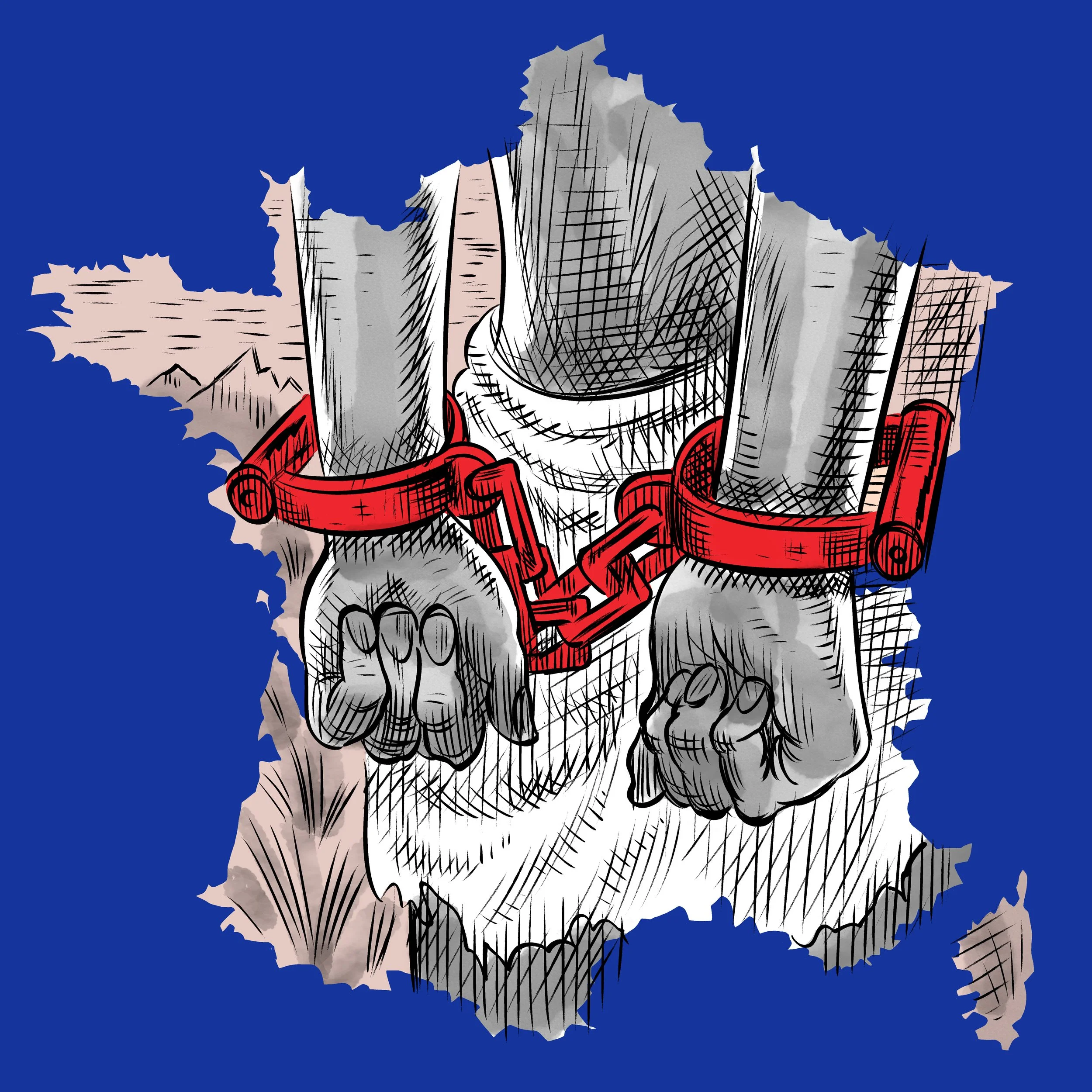 Illustration for New York Times Opinion piece on French colonialism