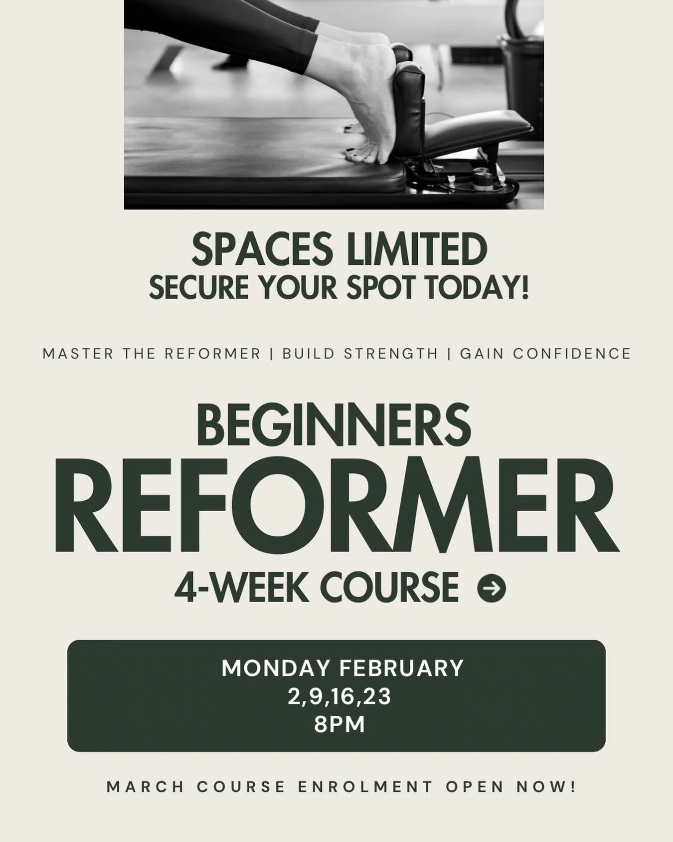 Join our Beginners Reformer course and learn the STOTT essential repertoire and set yourself up for success follow this link https://momence.com/l/BGhDWEMb. #pilates #yoga#reformer
