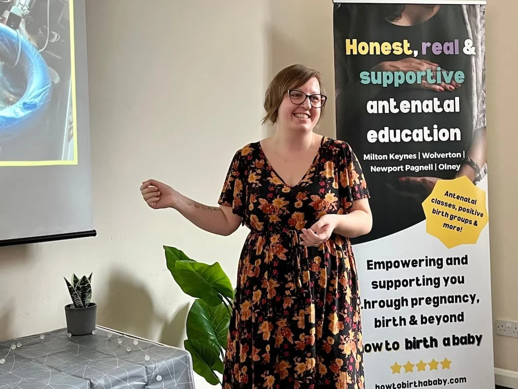 April, antenatal teacher, leading an antenatal class