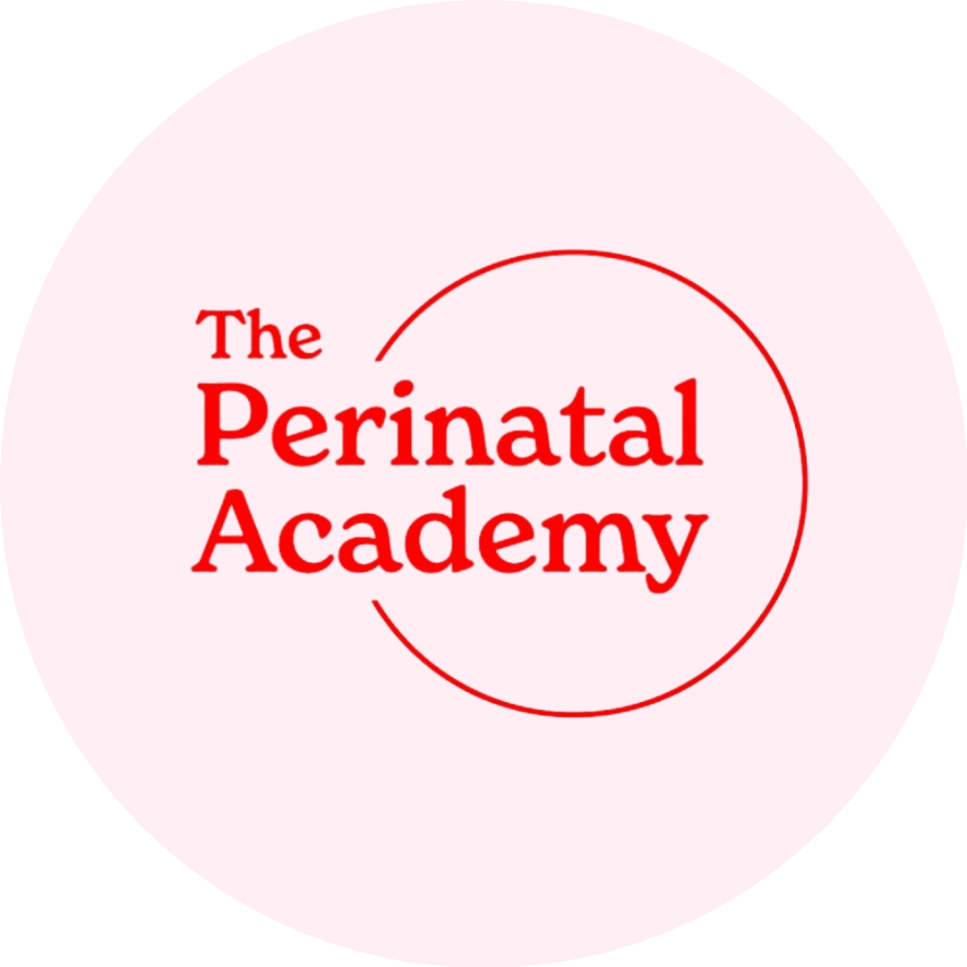 The Perinatal Academy logo, red text in a pink circle