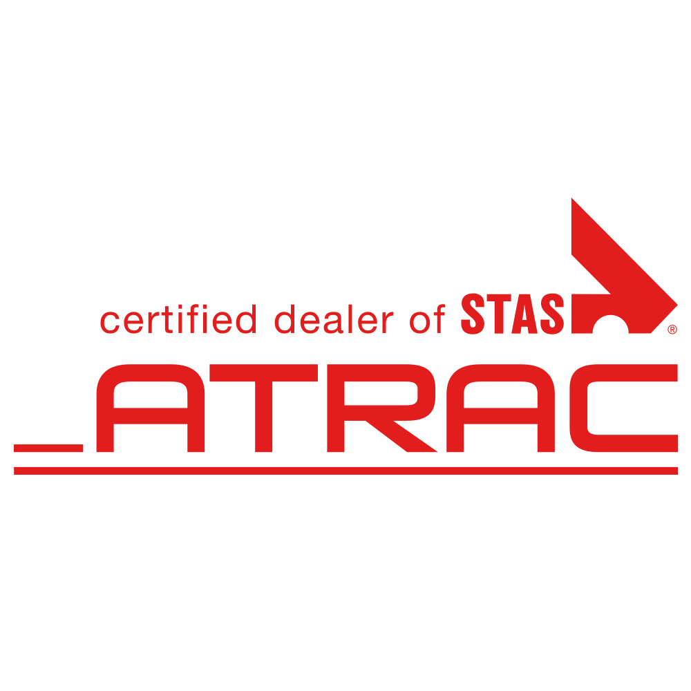 Latrac logo with text 'certified dealer of STAS' and a red graphic of a vehicle.
