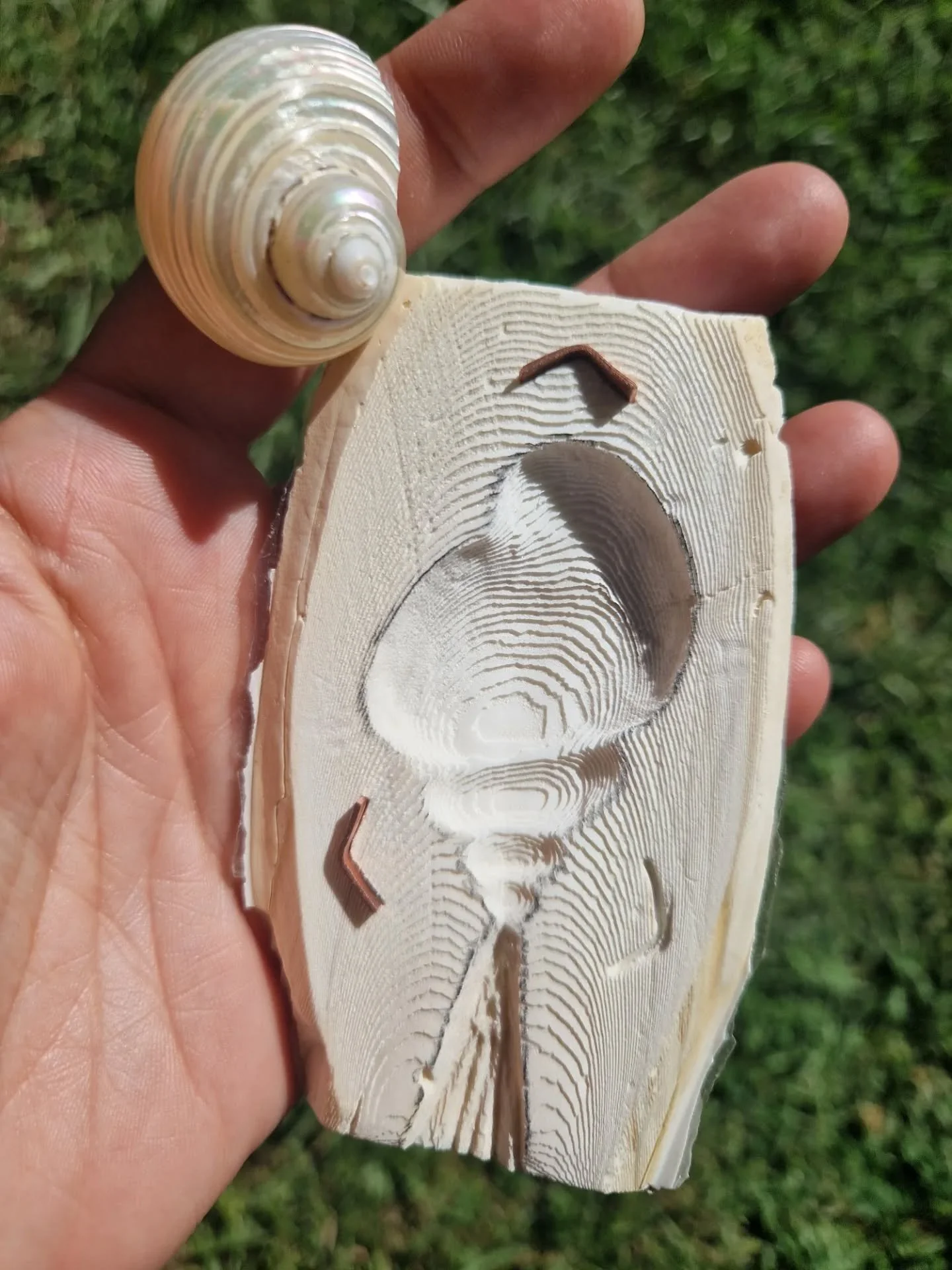 Yesterday we joined a beautiful workshop on cuttlefish bone casting as part of the Zwischenland event &quot;Pfade und Wegweiser&quot;, curated by @zwischenland .⁠
⁠
Led by @noahlayr, the session introduced us to one of the oldest known metal casting 