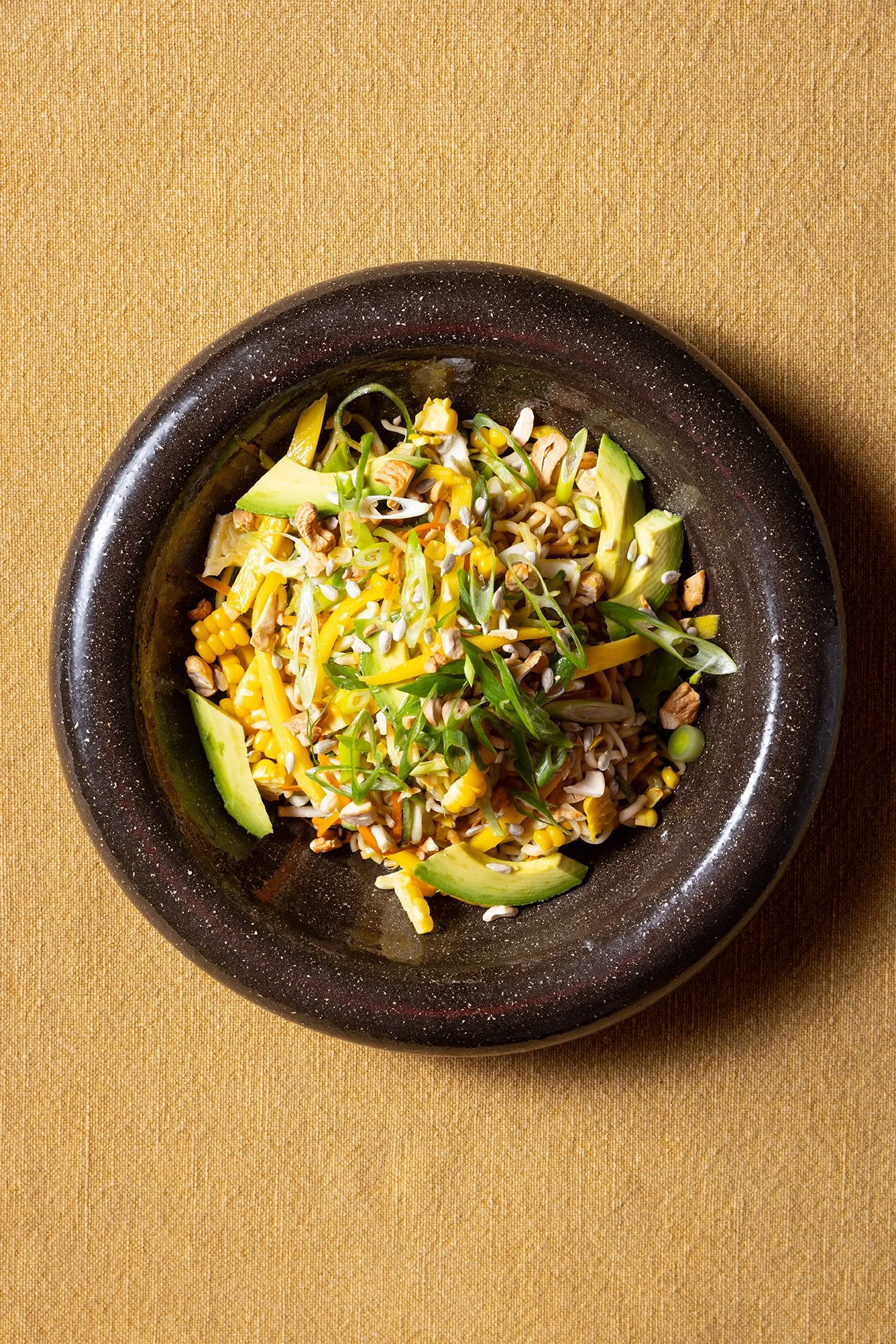 Thai noodle salad with mango and sweet corn