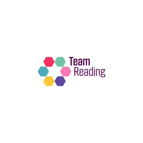 Logo with colorful hexagons and text 'Team Reading'