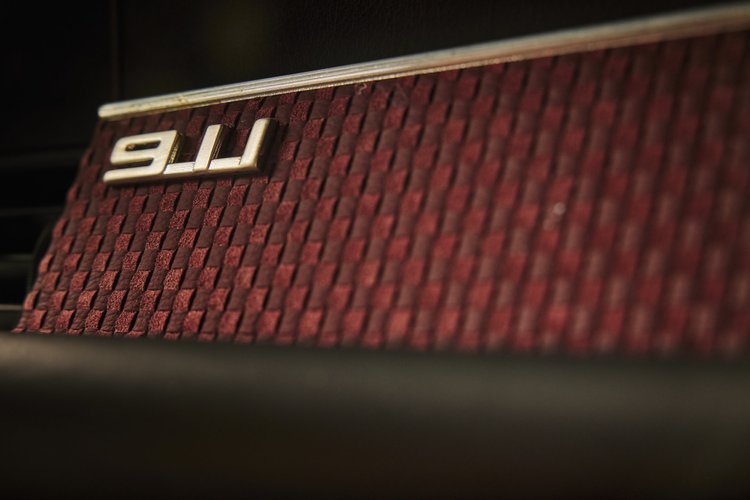 911 GTR Oak Green interior detail showing hand-stitched leather and craftsmanship
