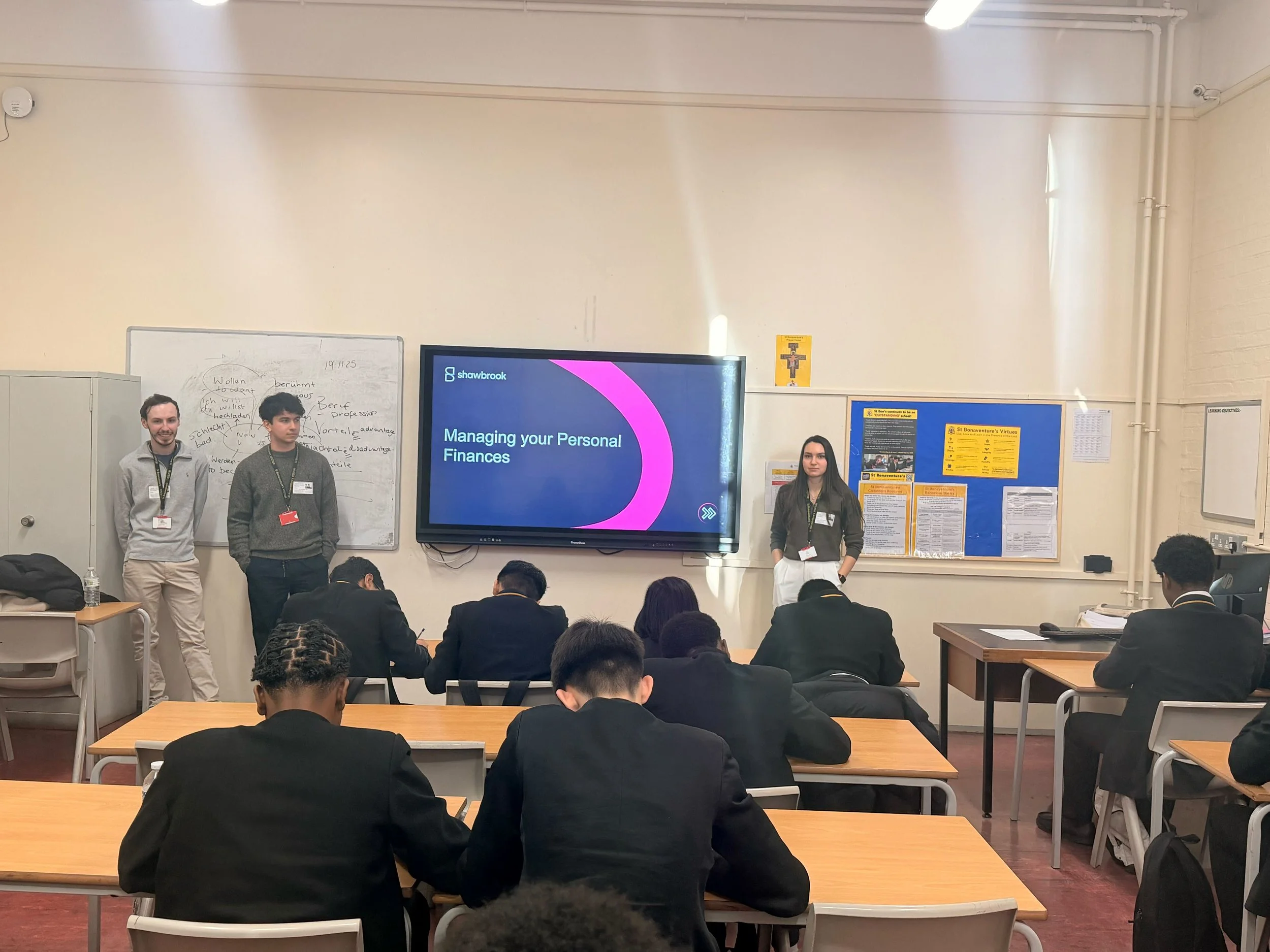 Shawbrook volunteers inspire St Bonaventure’s students through financial education