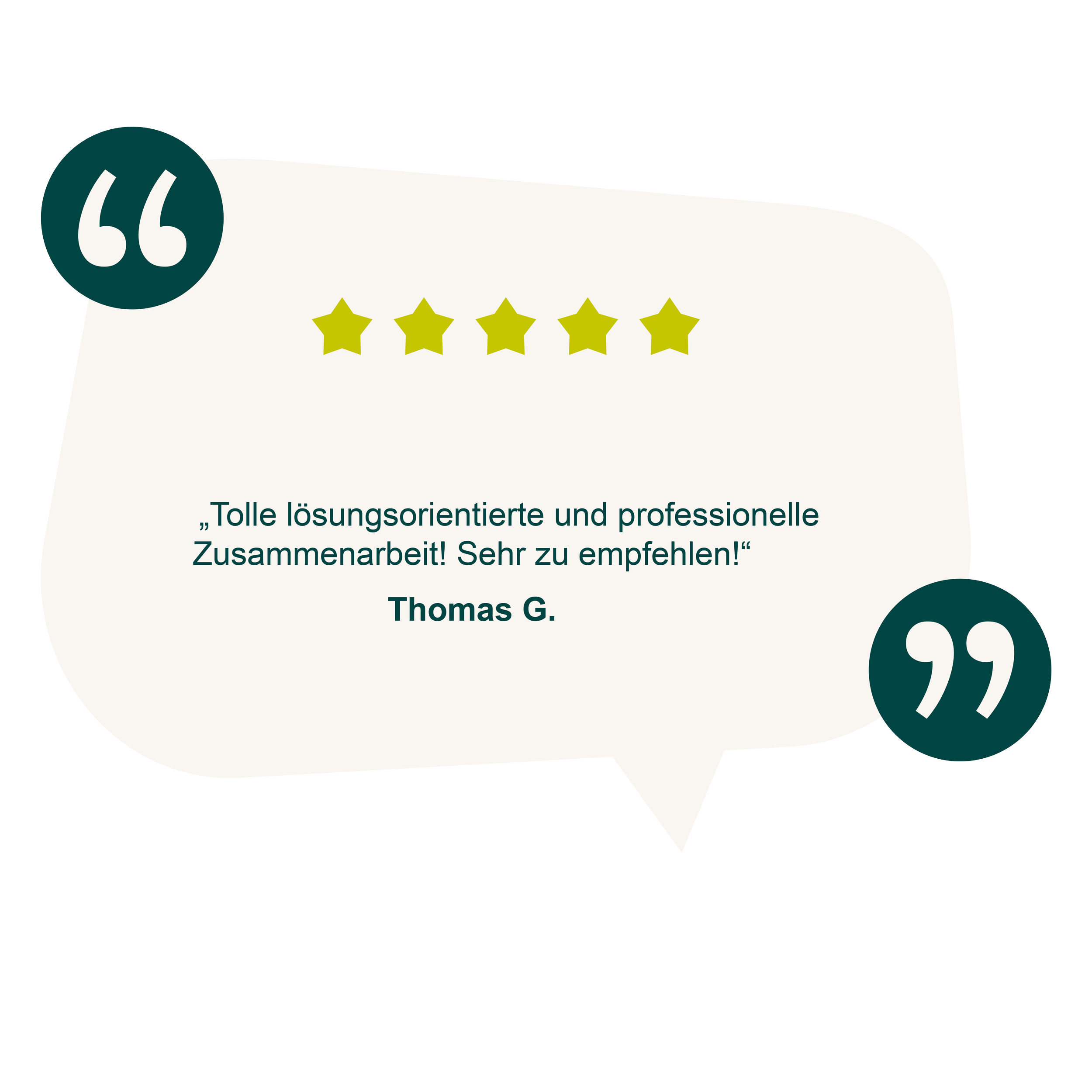 Kundenstimme – „Tolle, lösungsorientierte und professionelle Zusammenarbeit – sehr zu empfehlen.“