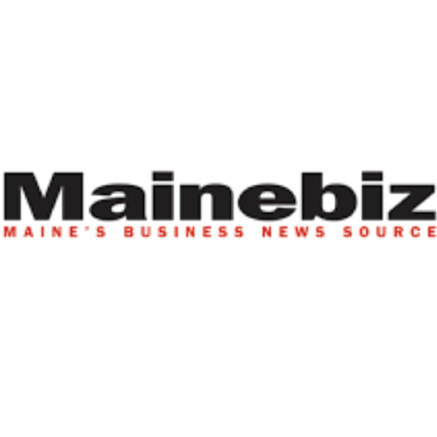 Logo of Mainebiz, Maine's business news source, with bold black and red text.