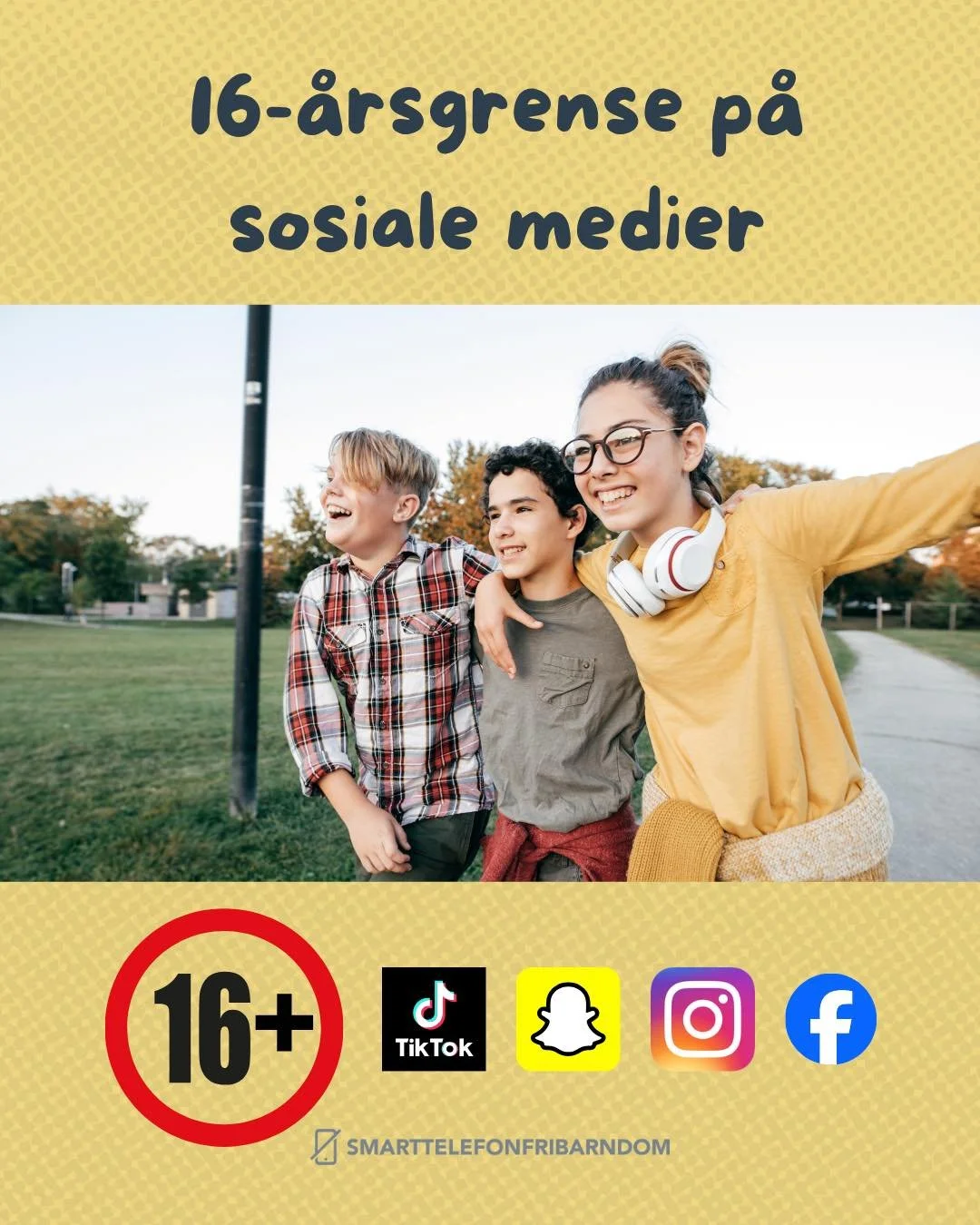 🎉 En viktig milep&aelig;l &ndash; men vi venter ikke!

Barn utsettes daglig for skadelig innhold, avhengighetsskapende algoritmer, press, grooming/seksuelle overgrep og salg av narkotika, vape og v&aring;pen. Derfor g&aring;r foreldre sammen og tar 