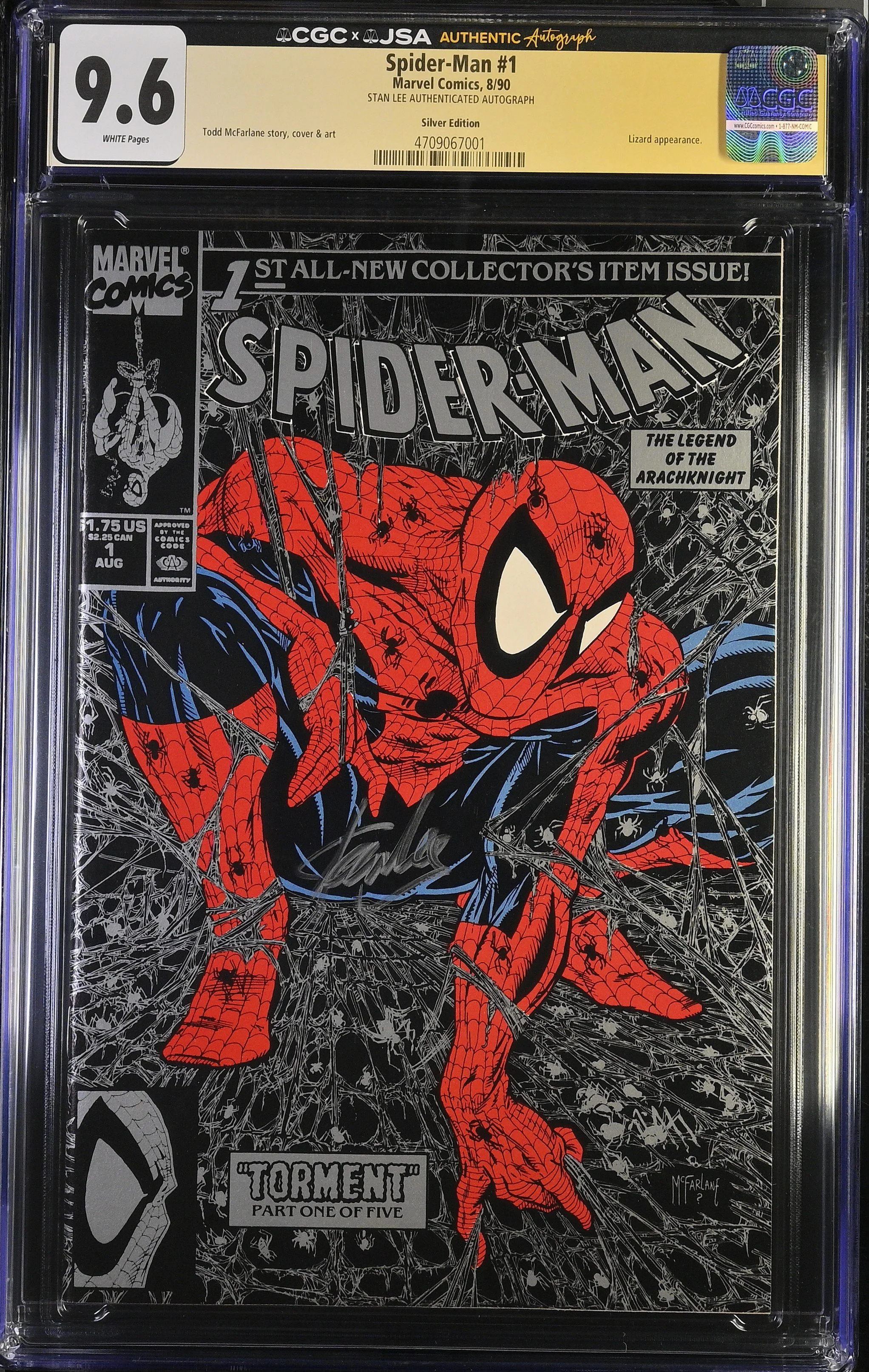 Spider-Man #1 (1990) — Signed By Stan Lee CGC 9.6 Signature Series