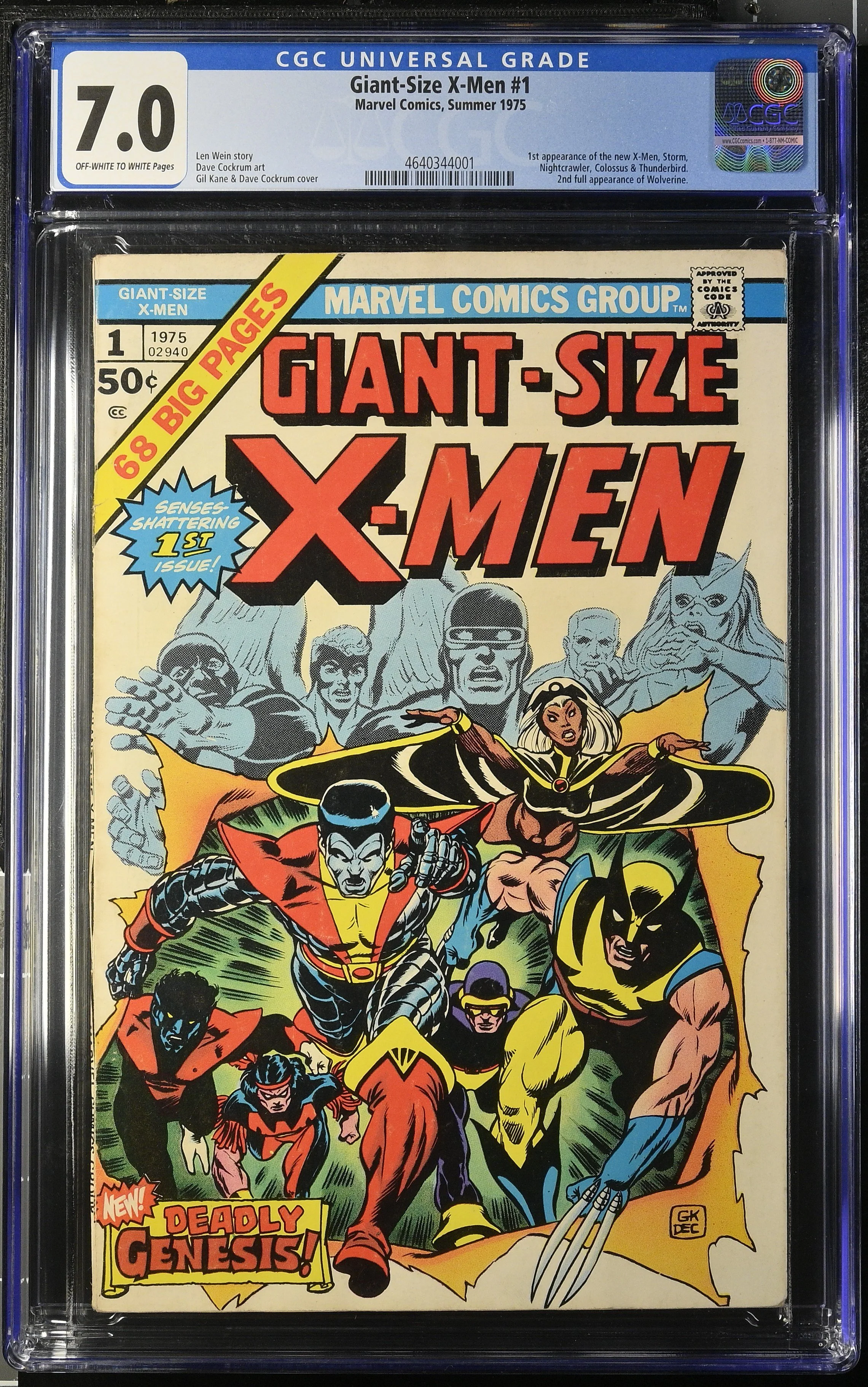 Giant-Size X-Men #1 (1975) — First Appearance of The New X-Men. CGC 7.0 Universal