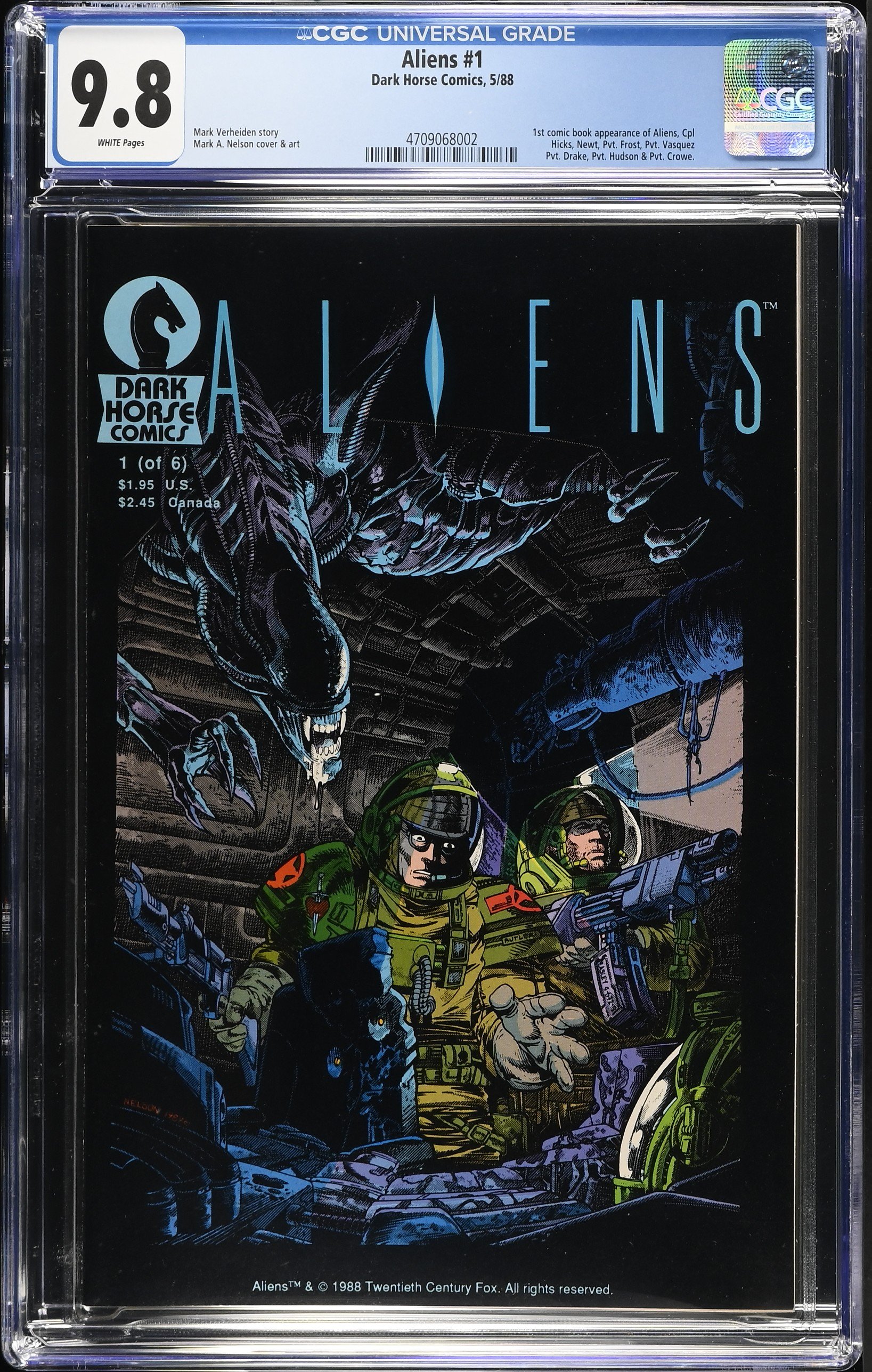 Aliens #1 (1988) — First Appearance of The Aliens. CGC 9.8 Universal