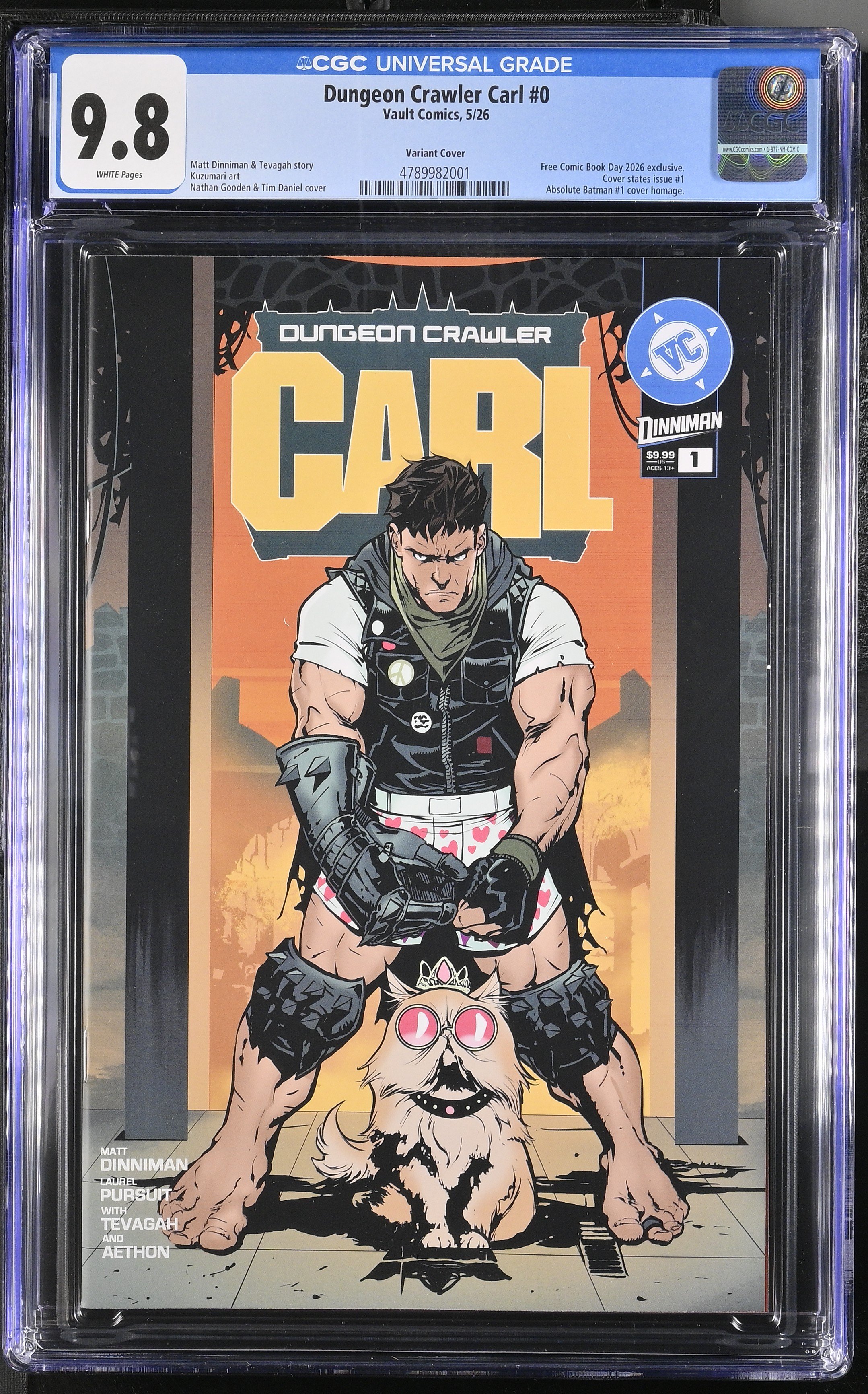 Dungeon Crawler Carl #0 (2026) — Free Comic Book Day Absolute Batman Tribute. CGC 9.8 Universal