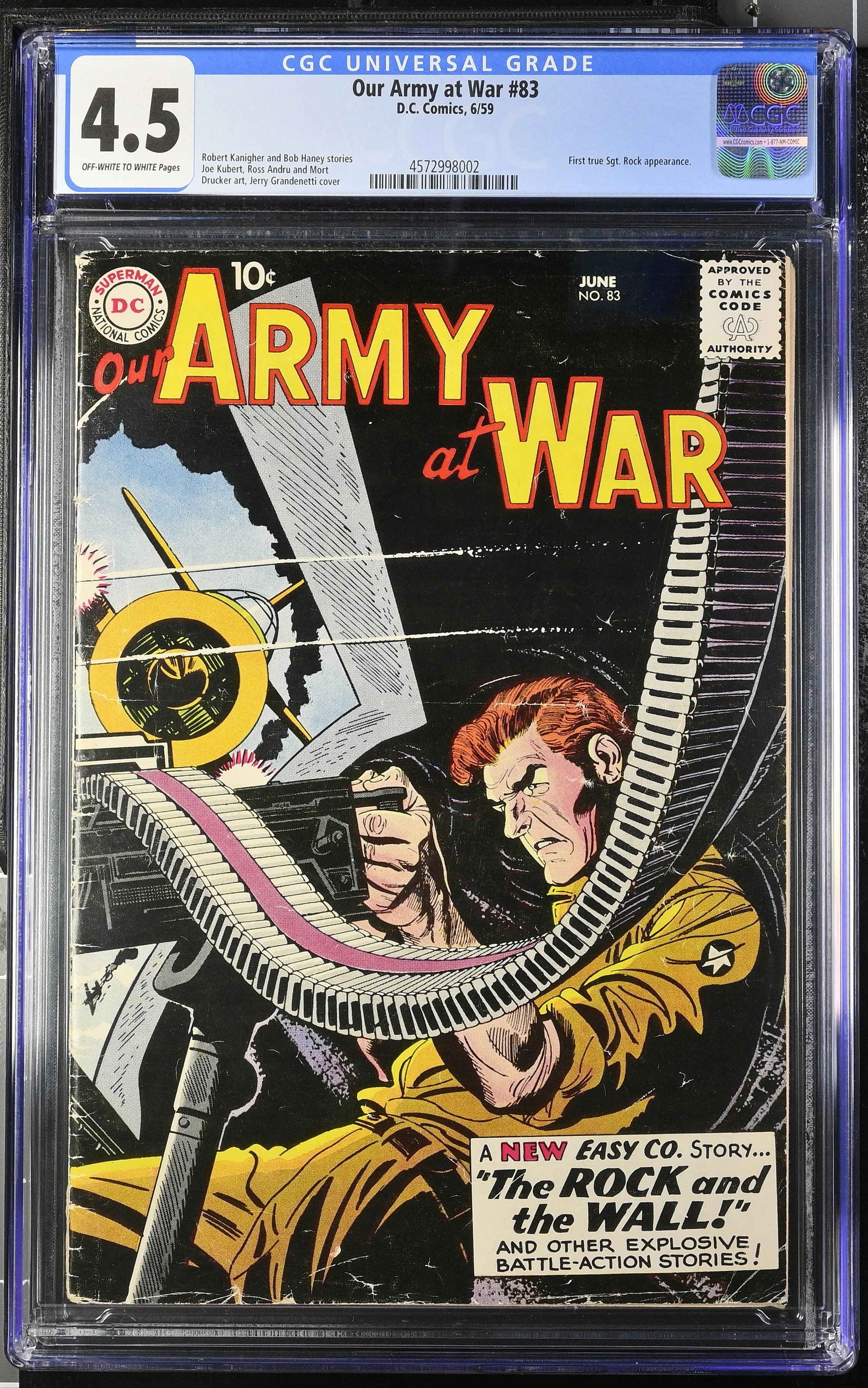 Our Army At War #83 (1959) First Full Appearance of Sgt. Rock. — CGC 4.5 Universal