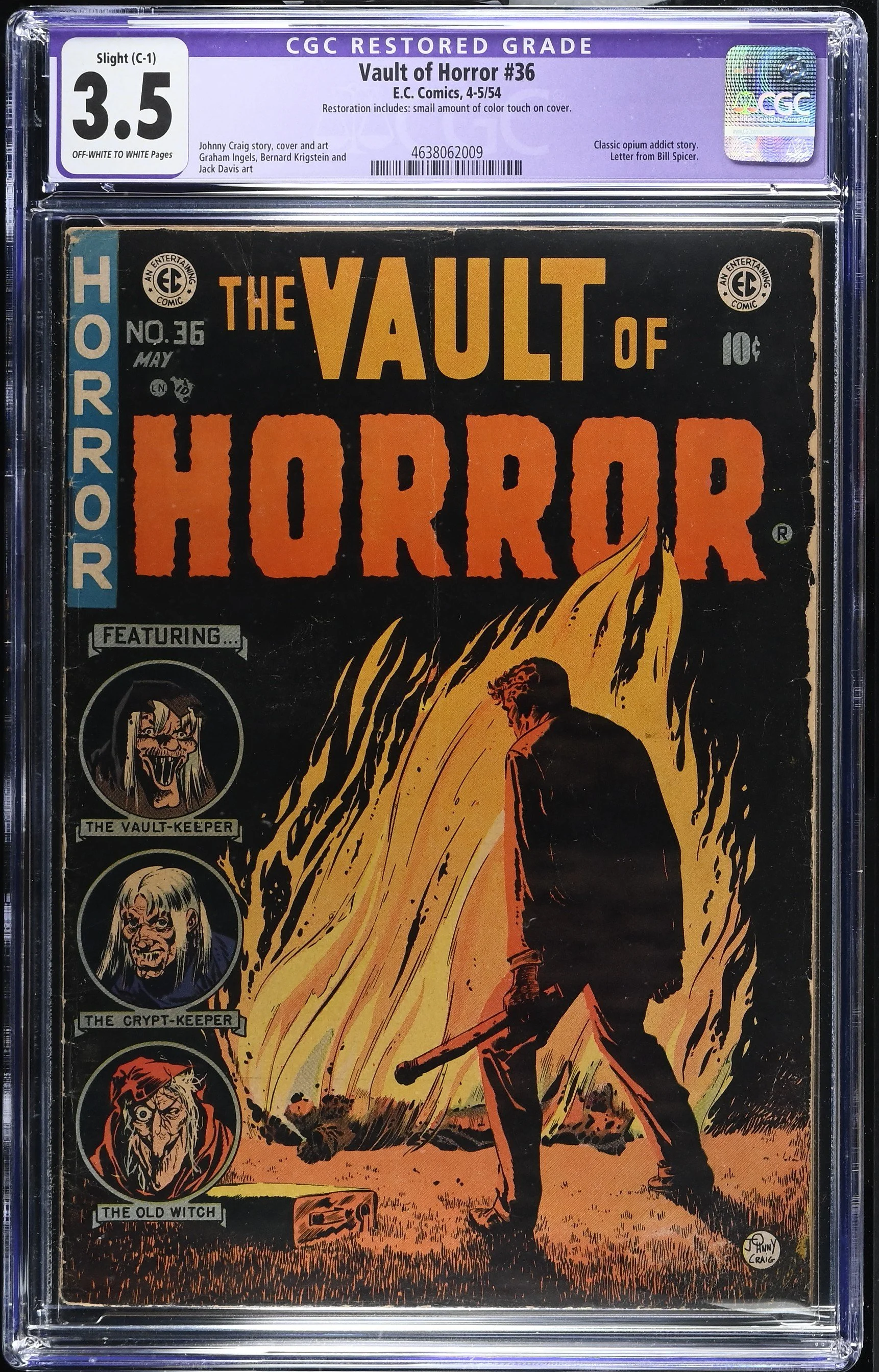Vault of Horror #36 (1954) — CGC 3.5 Restored