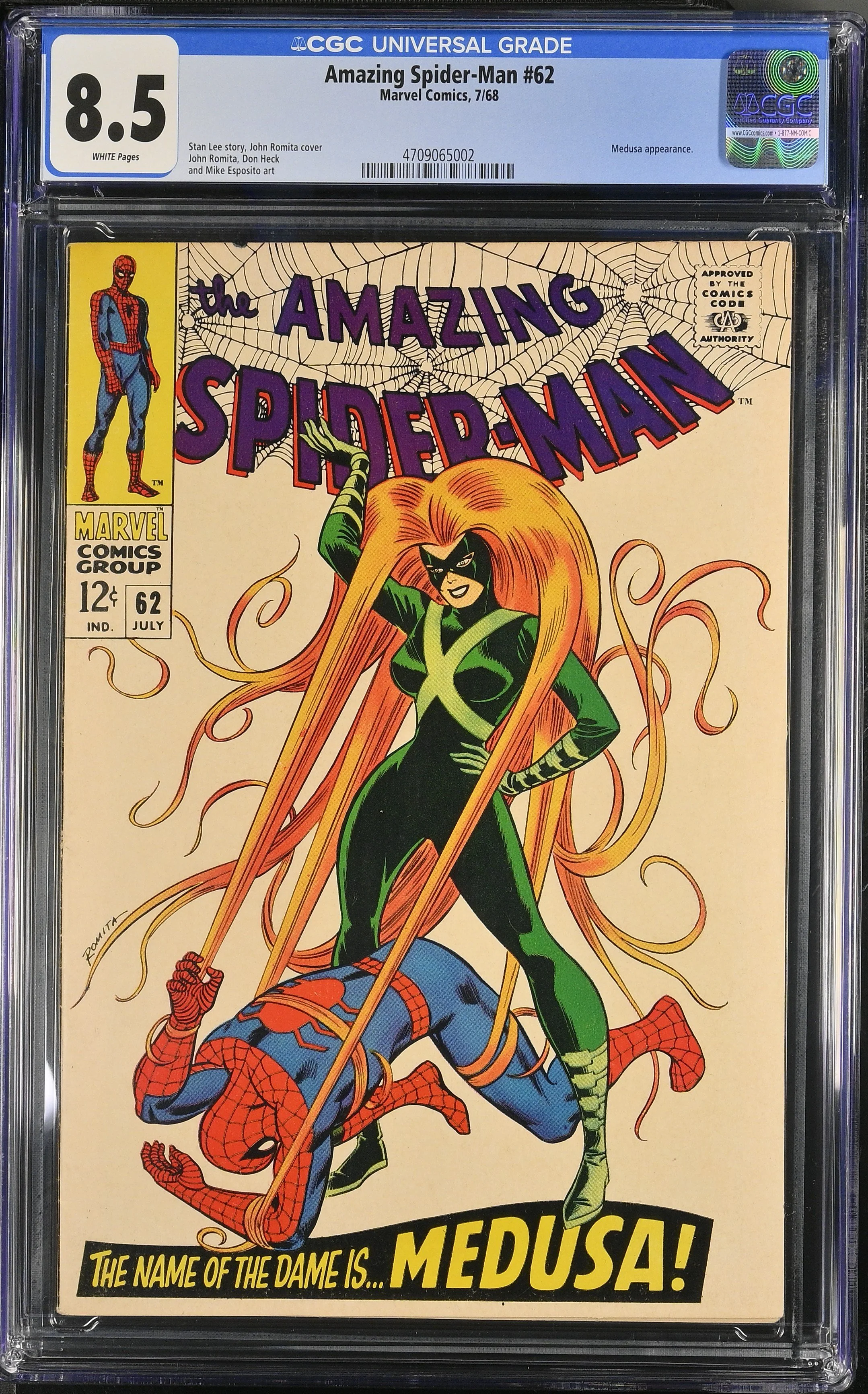 Amazing Spider-Man #62 (1968) — CGC 8.5 Universal