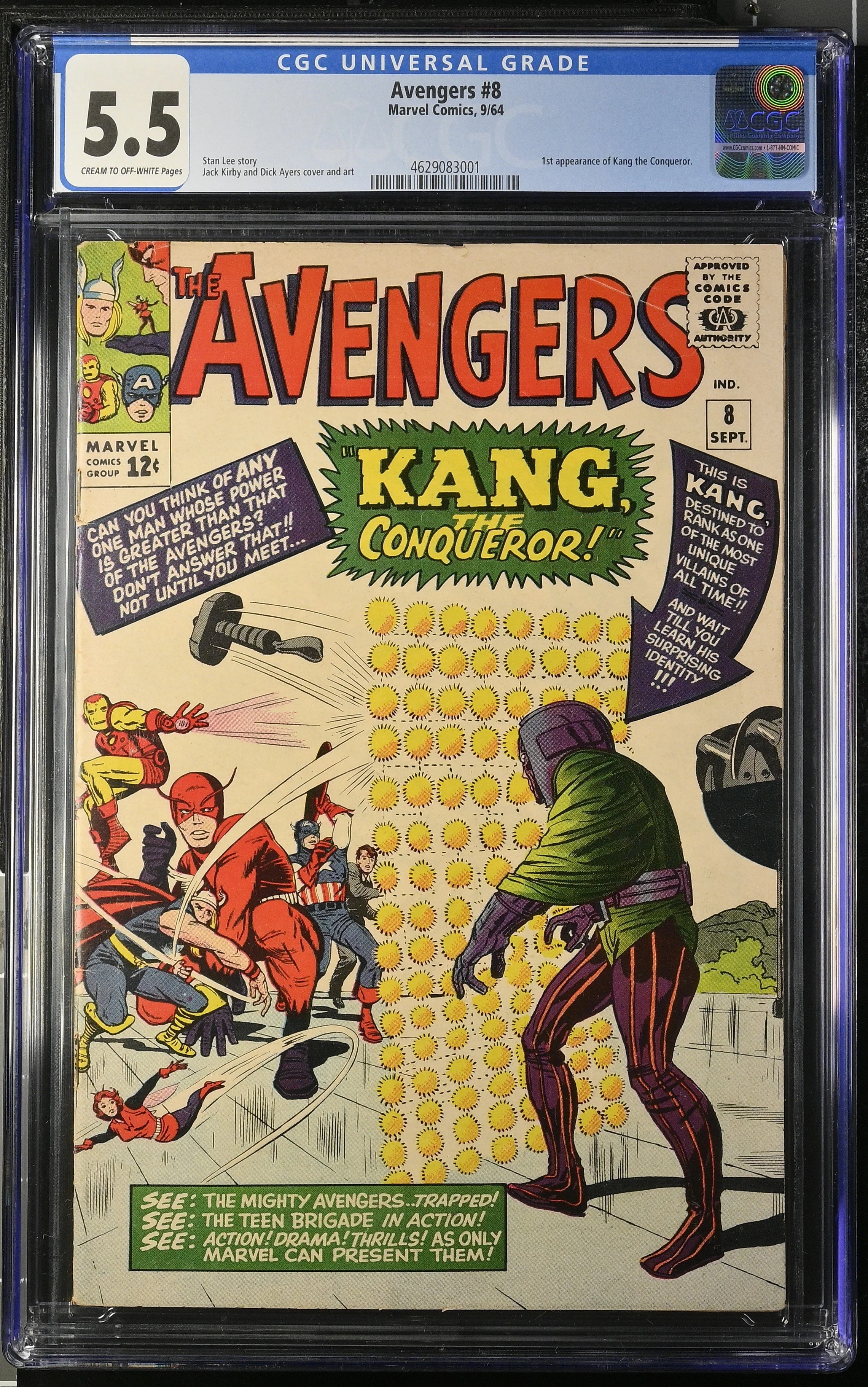 Avengers #8 (1964) First Appearance of Kang. — CGC 5.5 Universal