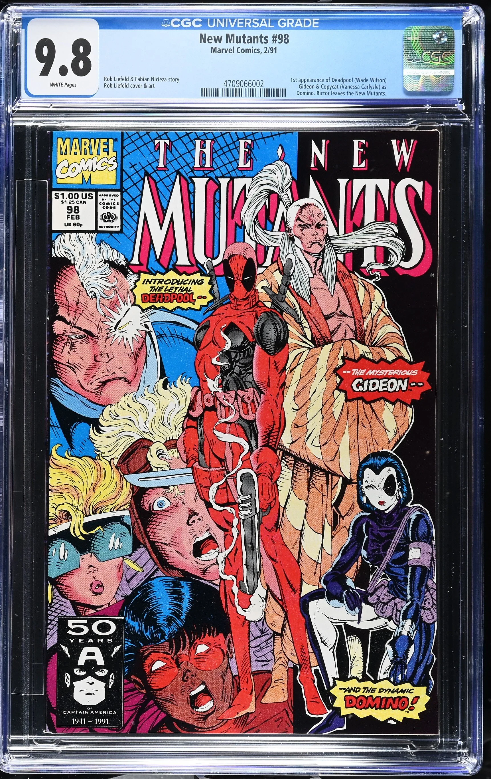 New Mutants #98 (1991) — First Appearance of Deadpool. CGC 9.8 Universal