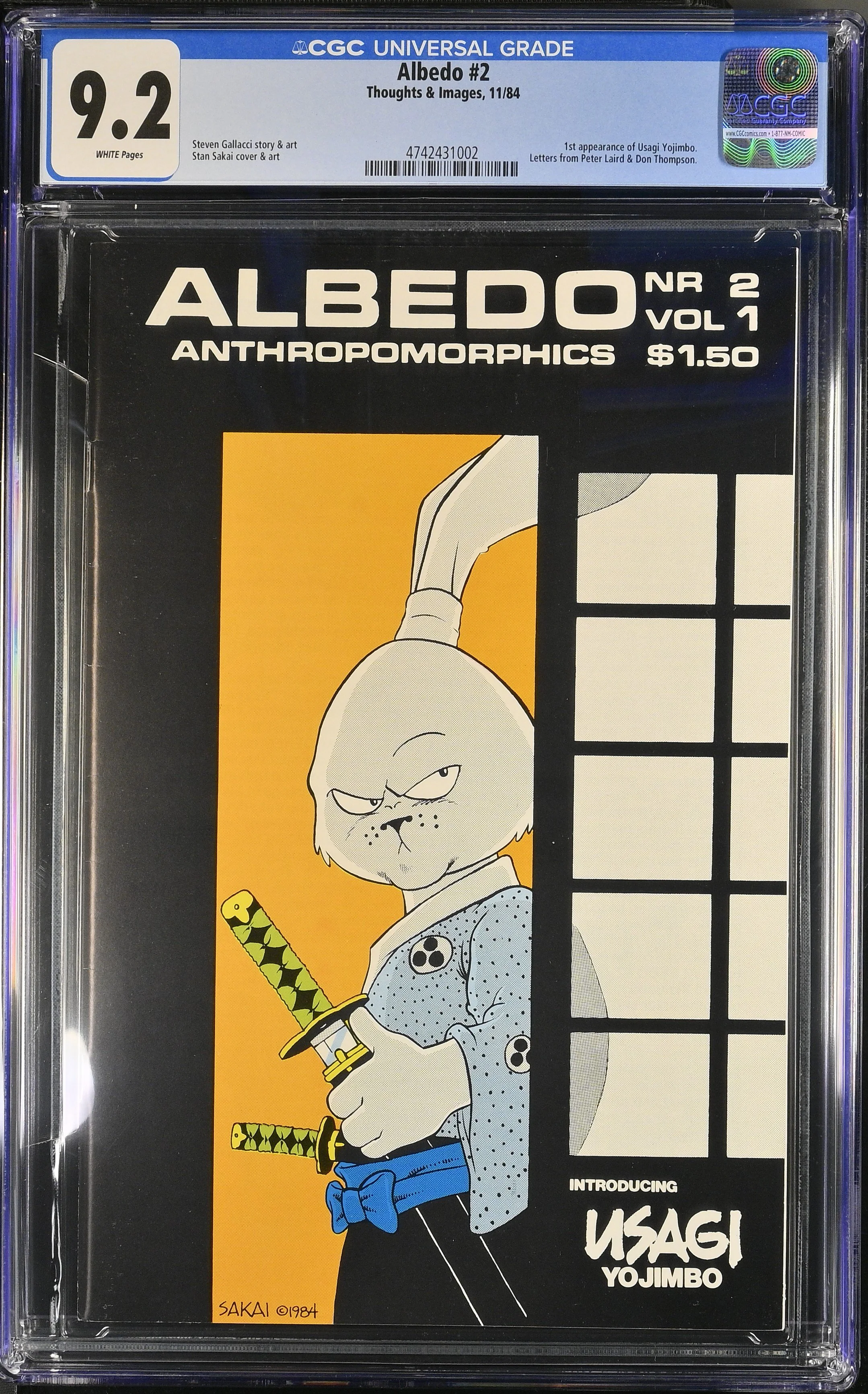 Albedo #2 (1984) — First Appearance Usagi Yojimbo. CGC 9.2 Universal