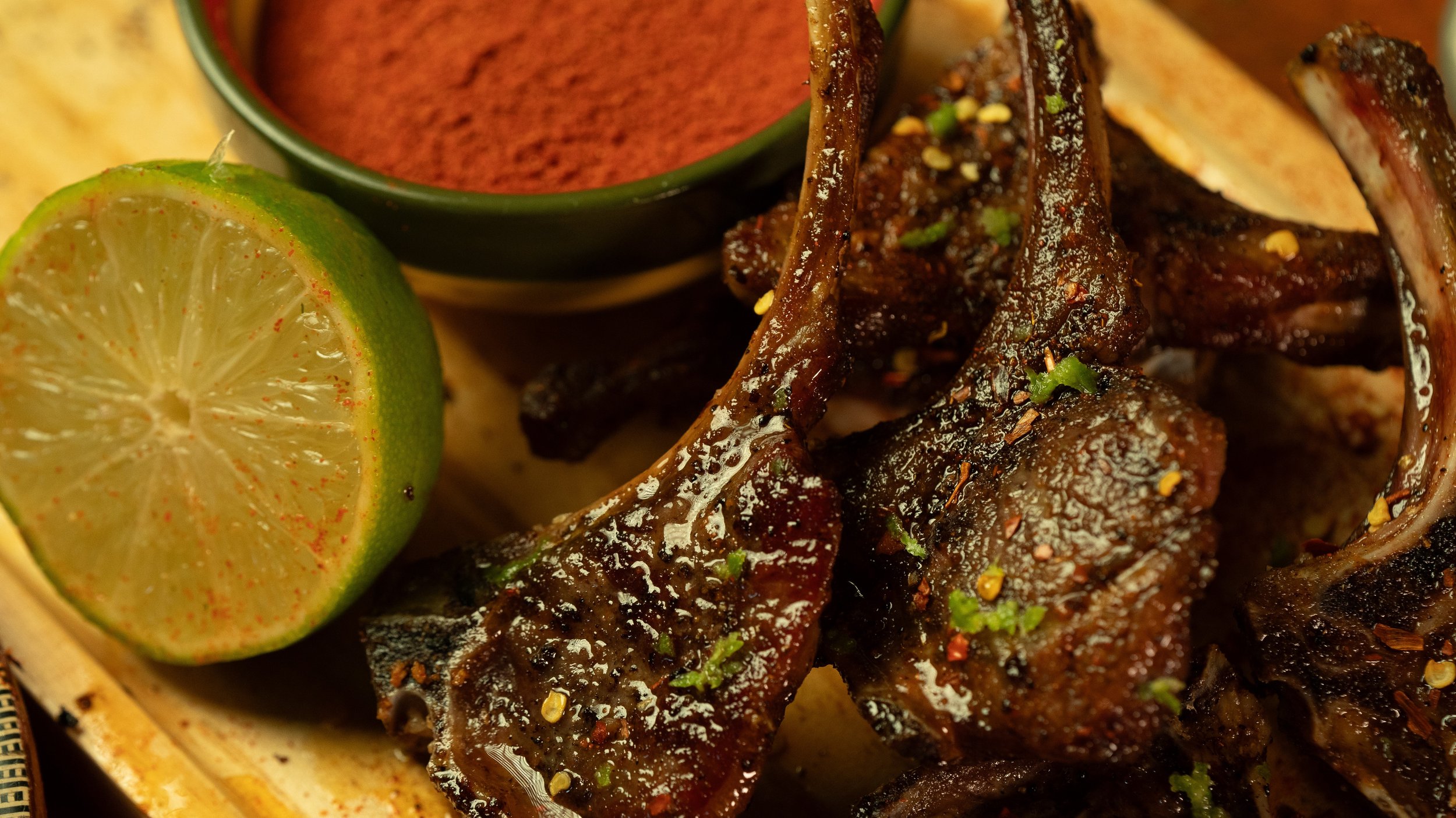 Lamb Chops - Three flavours available: Original, Tandoori or "Big H's Chilli and Lime" - Our do-it-yourself special where we'll serve our succulent chops for you and your guests to apply our chilli-lime mix