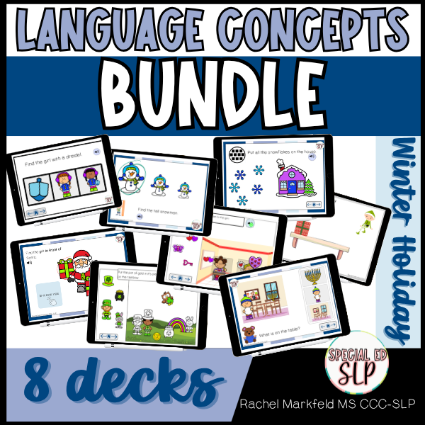 Special Needs Winter Theme Early Language Concepts Boom™ Cards Bundle. ❄️ Winter Language Concepts Mega Bundle
Give your students meaningful, accessible language practice all season long with this comprehensive winter themed Boom™ Cards bundle. Perfe