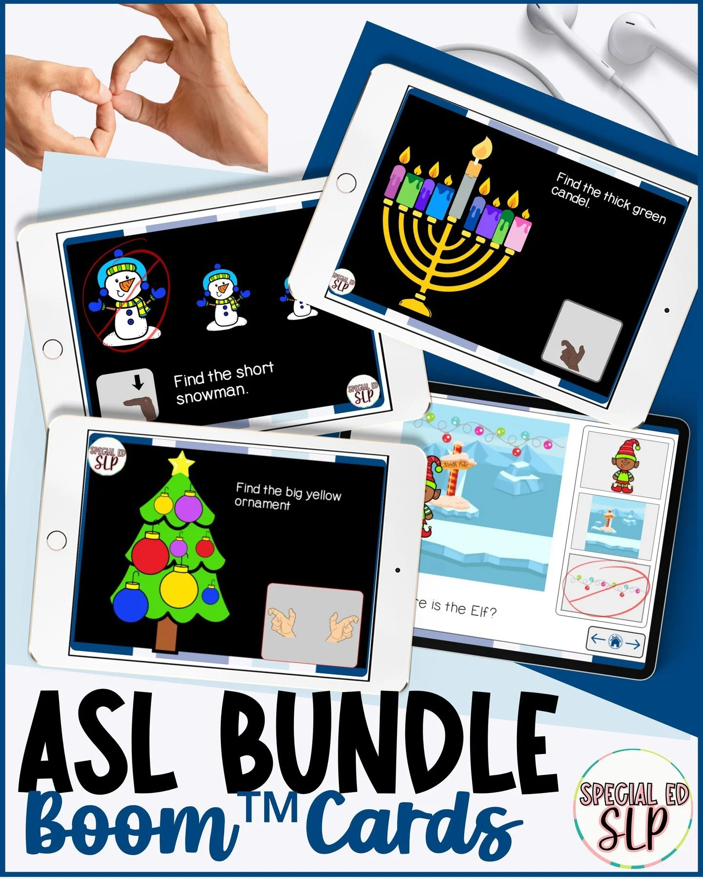 This ASL winter bundle was created to support Deaf and Hard of Hearing students, visual learners, low vision and children using total communication. Each activity pairs clear seasonal visuals with ASL support to strengthen receptive and expressive la