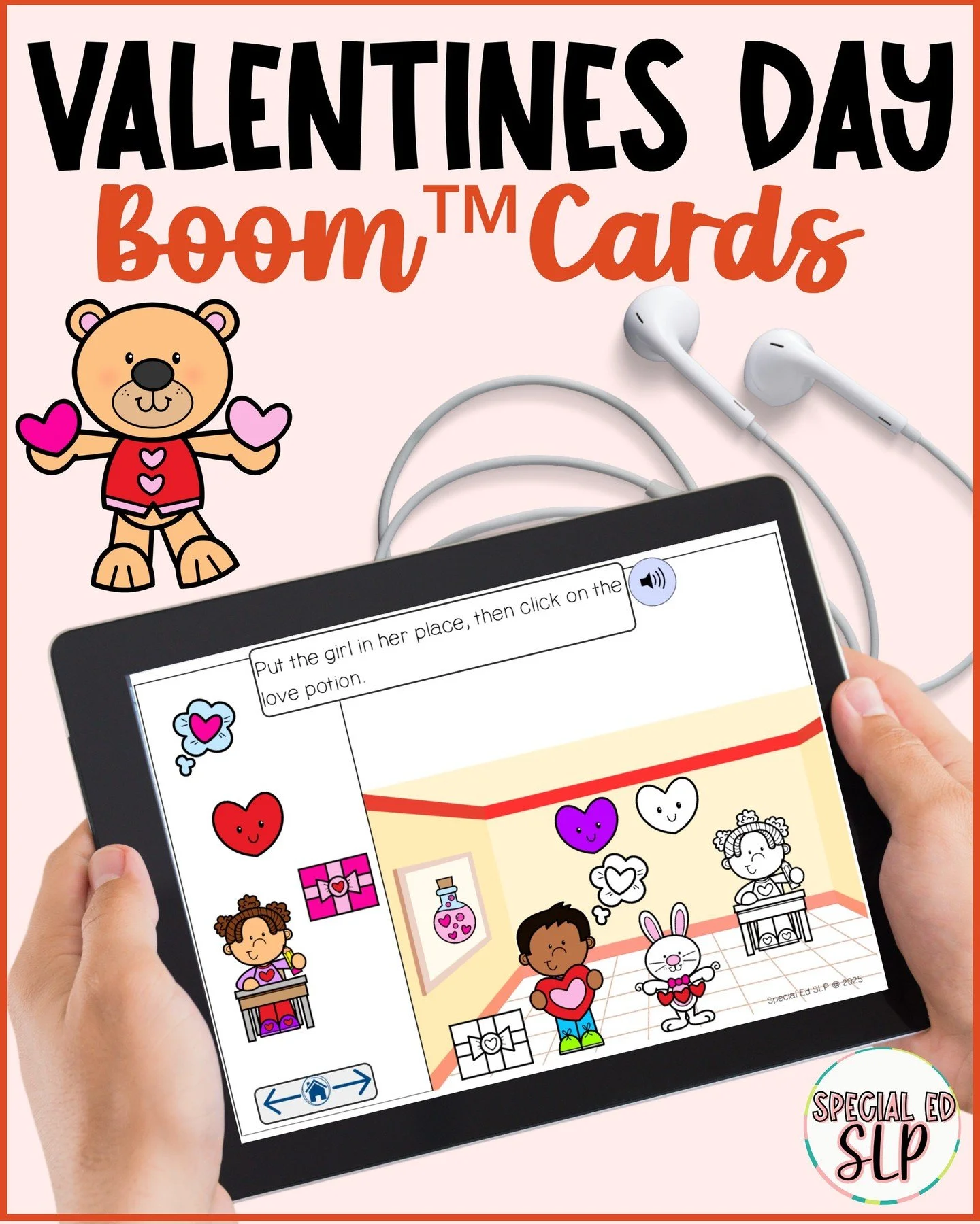 February therapy just got easier.
These Valentine&rsquo;s Day themed Boom&trade; Cards help students practice two step directions with strong visual supports and predictable structure. Designed for preschool, kindergarten, speech therapy, and special