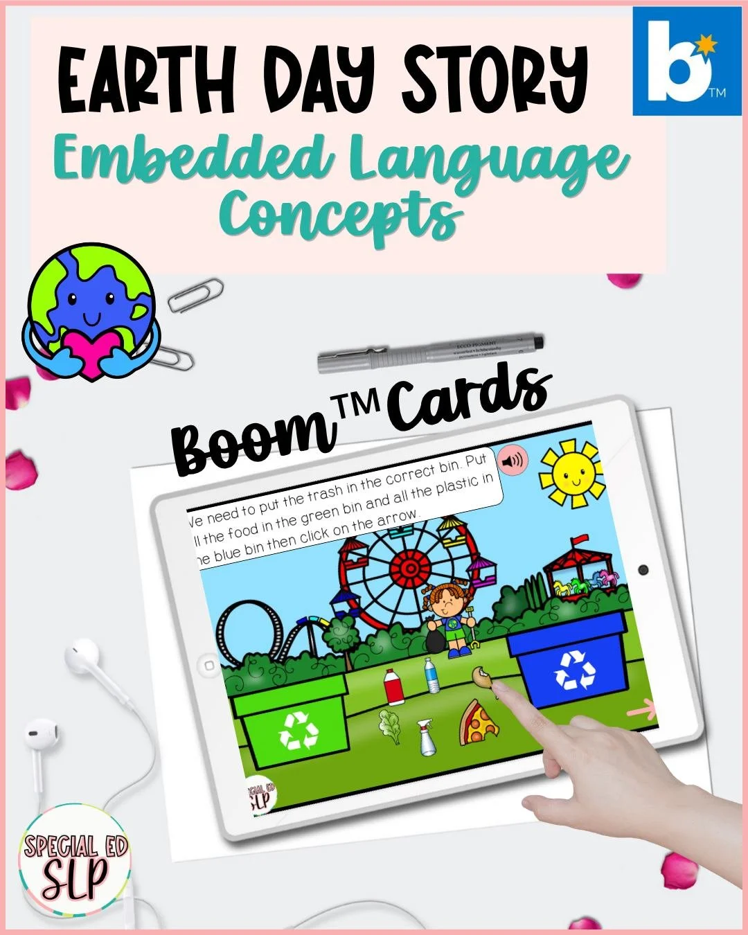 Struggling to target multiple language goals without juggling a million activities? 🌎 This Earth Day Boom&trade; Cards deck makes it simple. Students build language skills through an interactive story while practicing following directions, vocabular