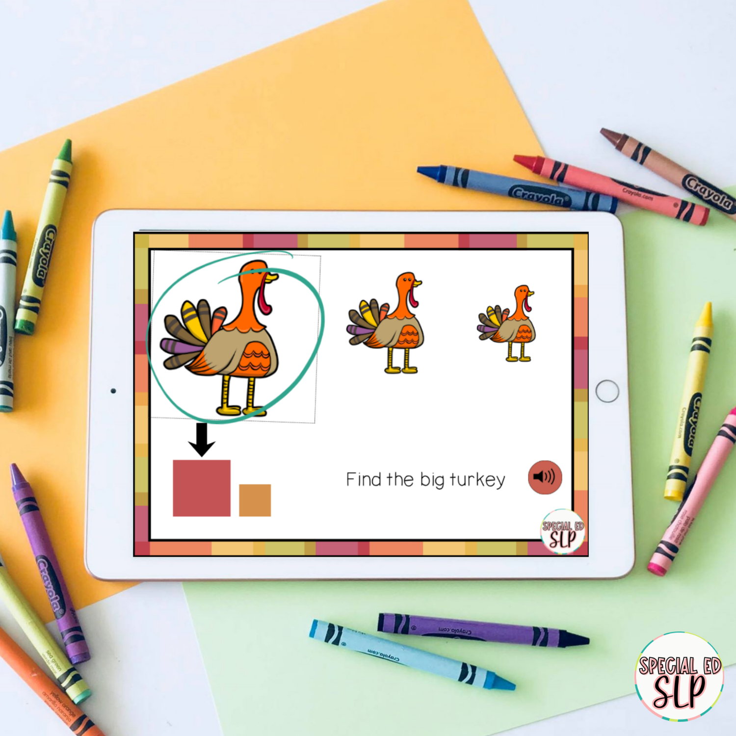 Fall themed descriptive concepts for speech therapy for September, October and November with Thanksgiving themes.