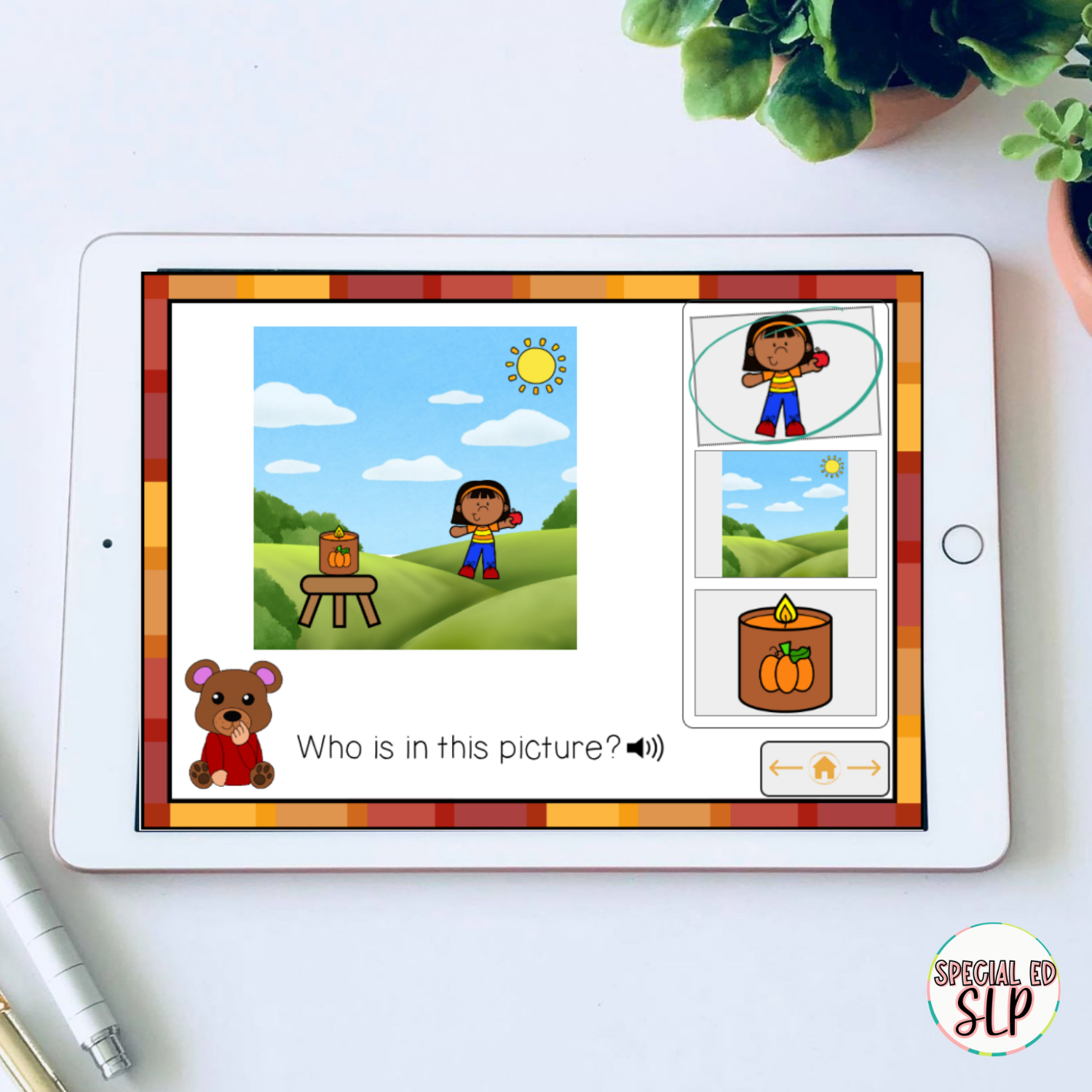 Fall Themed WH Questions with picture choices for September October and November and Thanksgiving