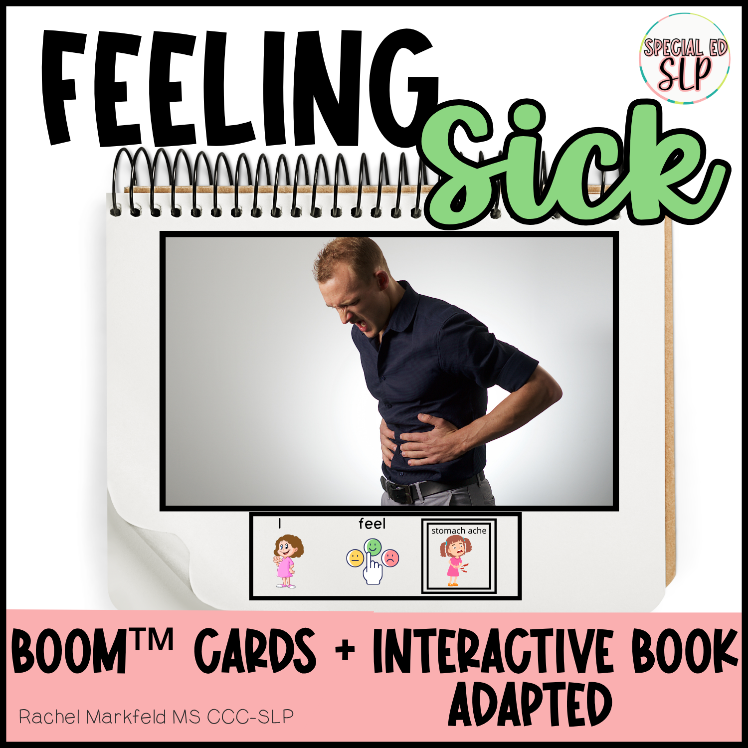 Help students clearly communicate when their body does not feel right. This interactive adaptive book and Boom™ Cards activity teaches body awareness, interoception, and functional communication so children can report pain, illness, and physical need