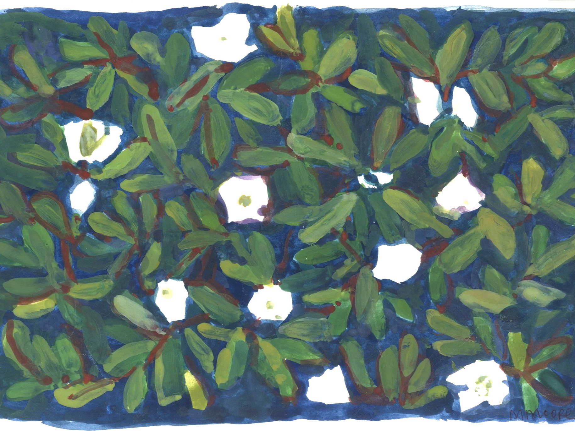 watercolor painting by megan moore - magnolia wall