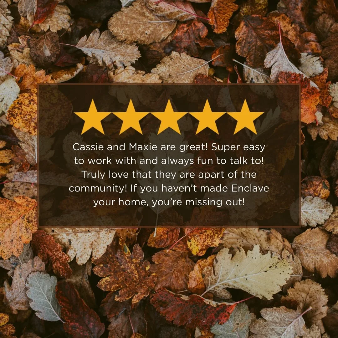 At Enclave, it&rsquo;s our goal to connect with each resident and make this community feel like the home you&rsquo;ve always wished for. Check out one of our recent reviews that reflects our customer testimonials ⭐️⭐️⭐️⭐️⭐️ . We hope that you can cal