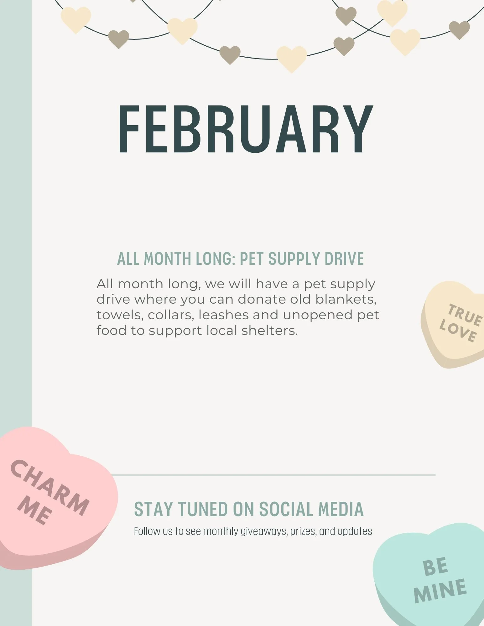 Check out our Pet Supply Drive this month!