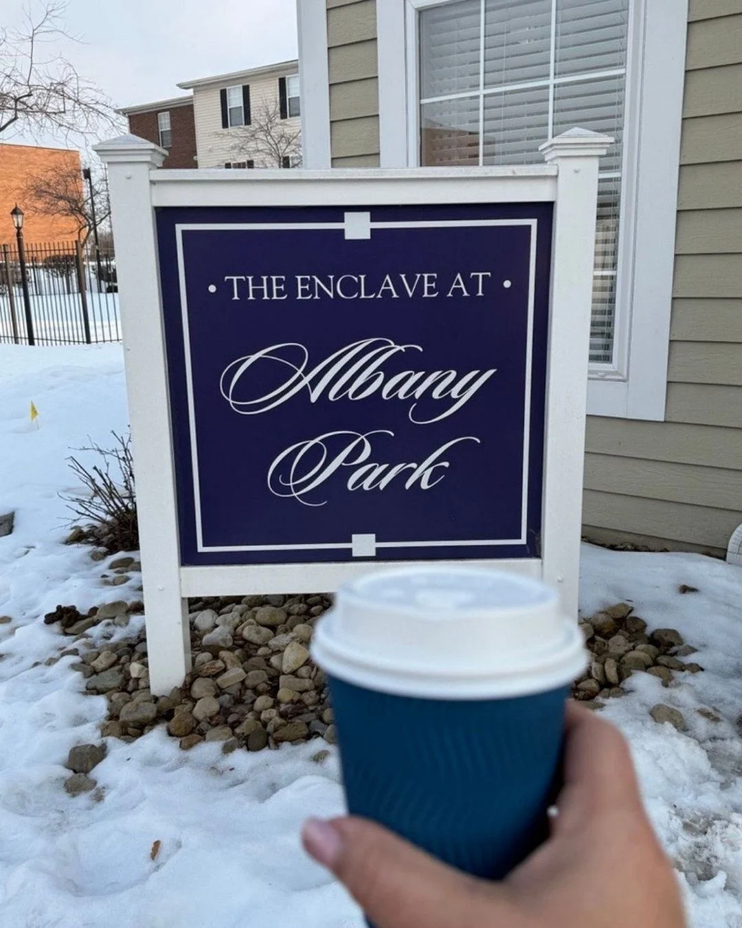 At Enclave at Albany Park, your morning pick-me-up is already waiting. Swing by, grab a cup from our coffee machine, and start your day with us&mdash;on the house. 
Stop in, sip, and say hi 👋
Your mornings just got better.