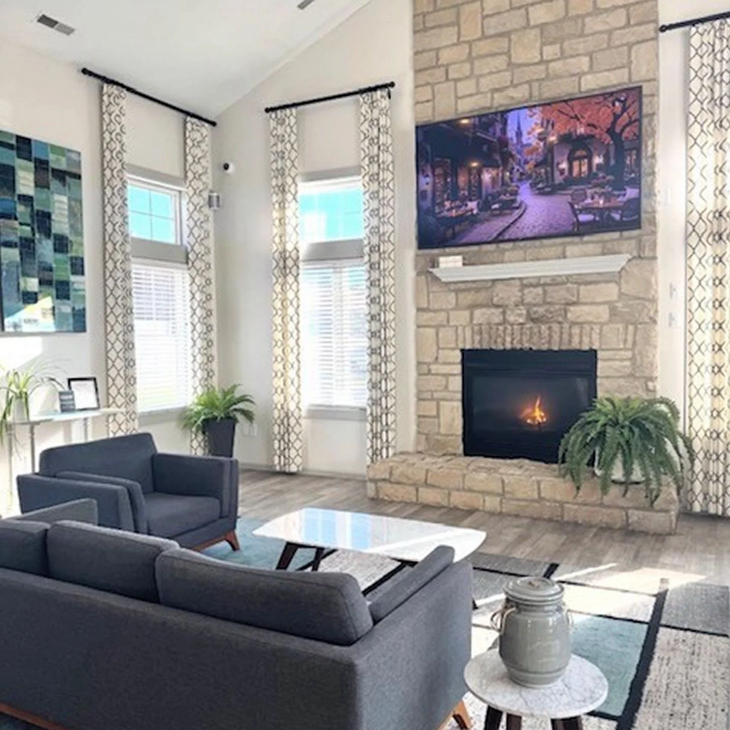 Before residents start their day, the community is being prepared to welcome them. It is the small details that create comfort. Why now: Community spaces are tour favorites. #ApartmentCommunity