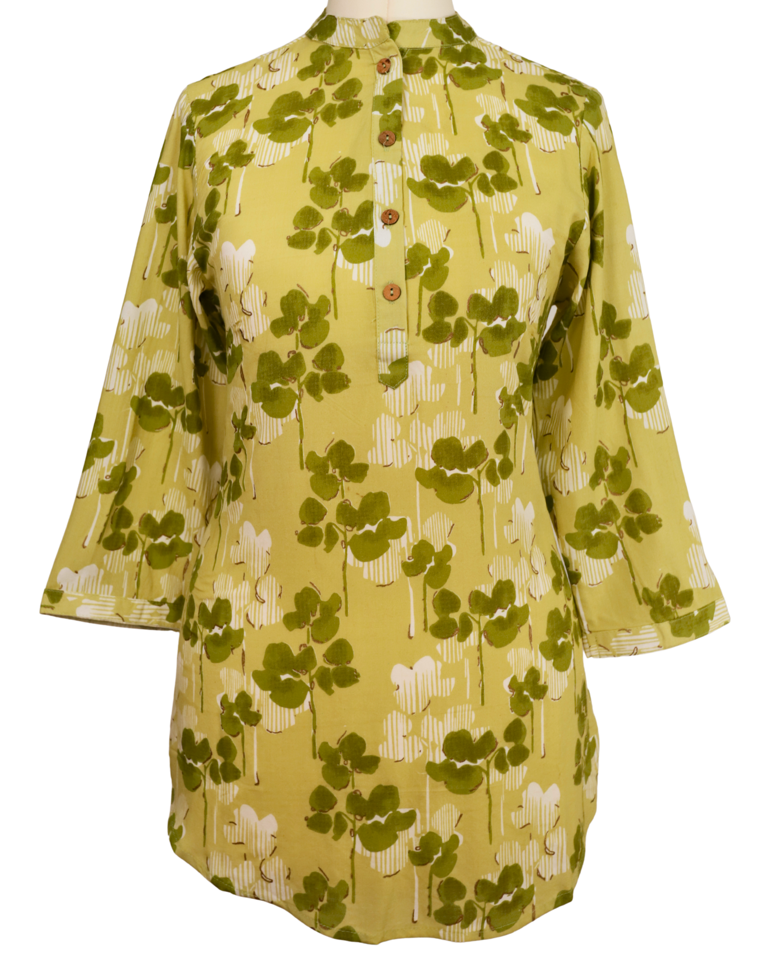 Lime Blossom, Olive Meadow, Rosewood Bloom, Coral Whisper Tunic